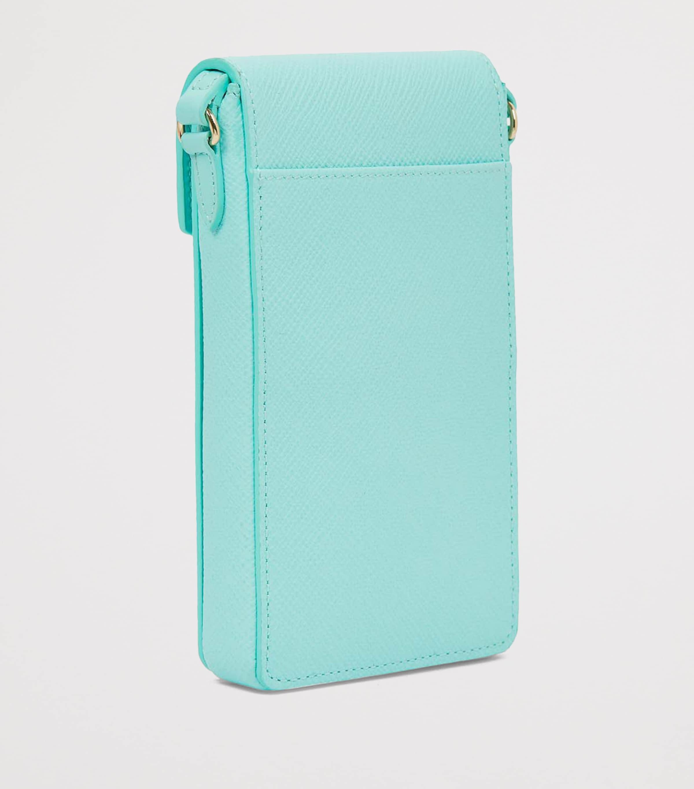 Panama Leather Envelope Phone Case BRIGHT AQUA Image 2