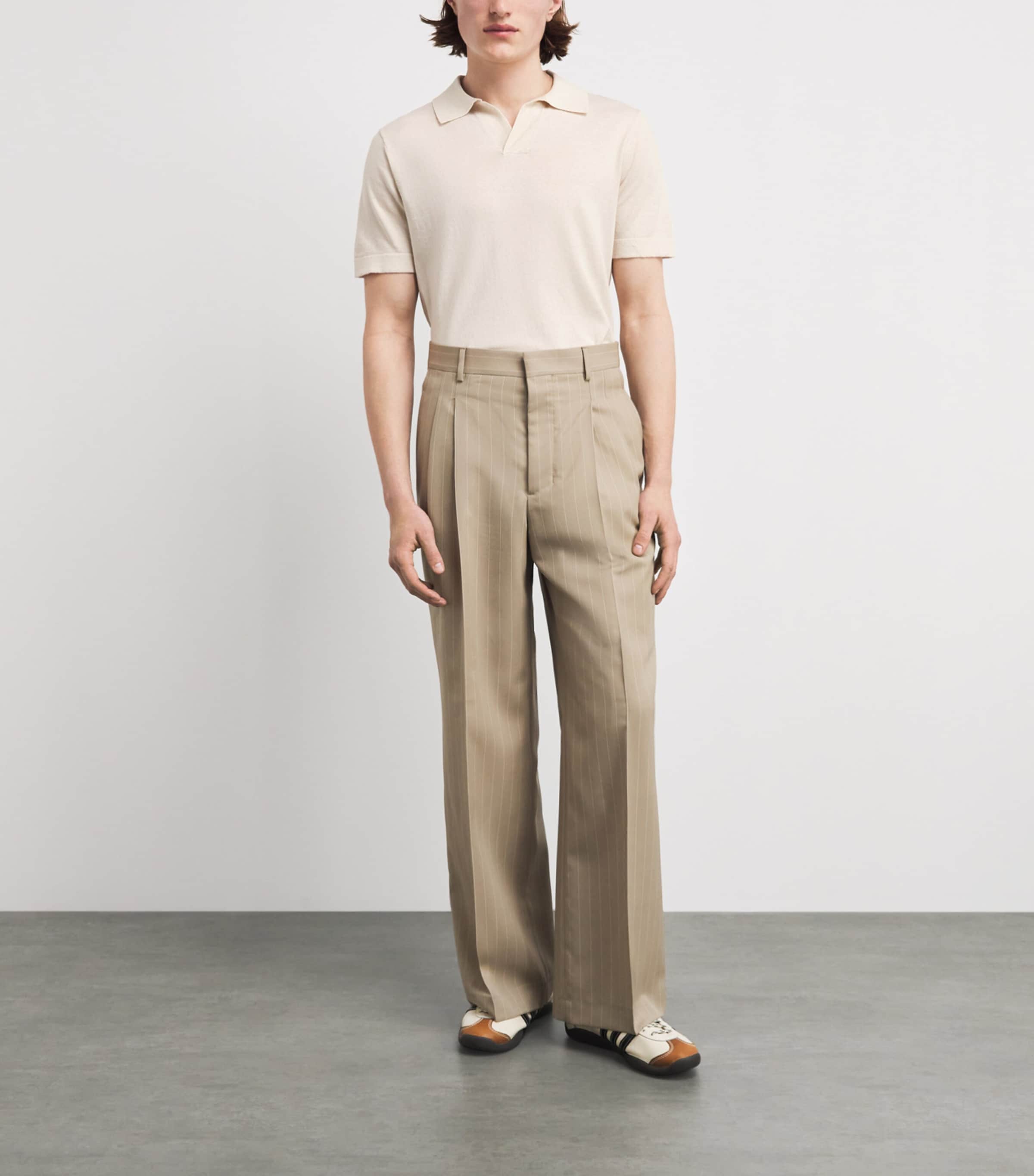 NN.07 Mens Cotton-Linen Ryan Polo Shirt Oat Image 2