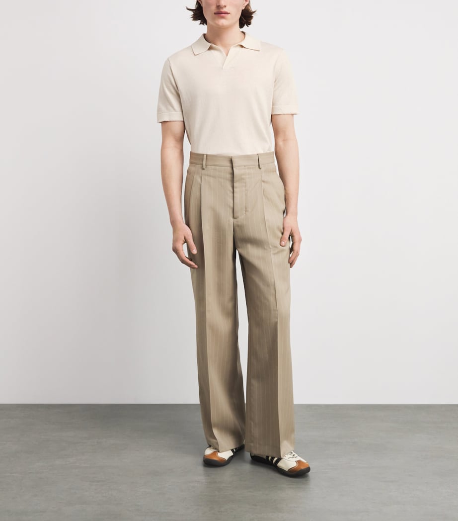 NN.07 Mens Cotton-Linen Ryan Polo Shirt Oat Image 2