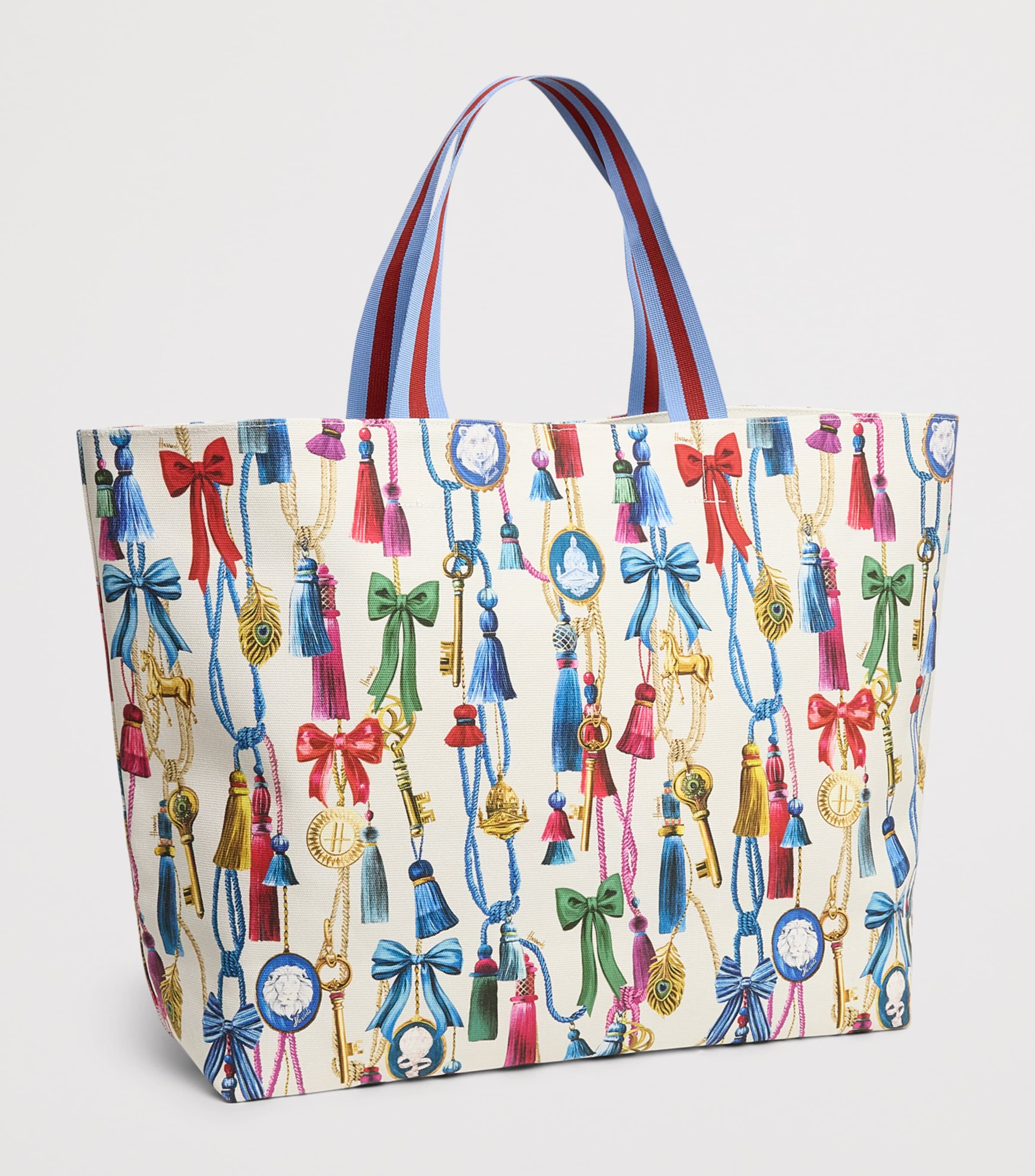 Harrods Large Tassel Tote Bag Ivory Image 2