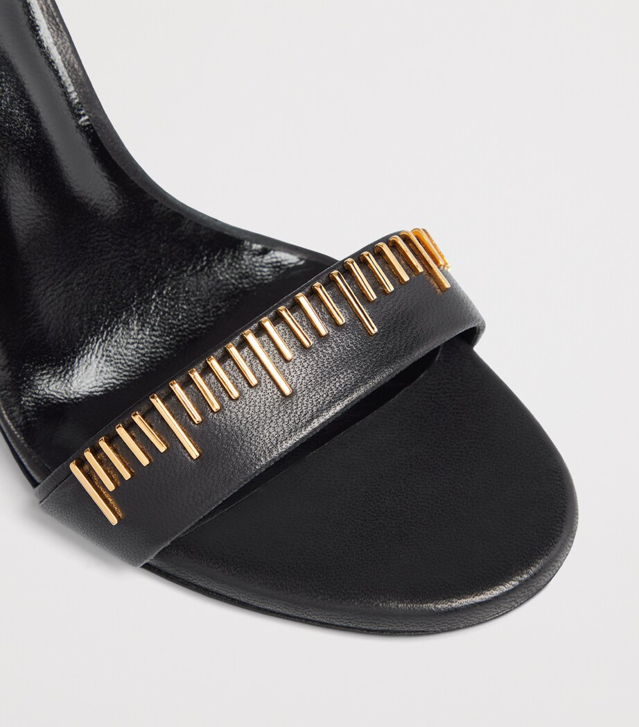 Schiaparelli Leather Measuring Tape Heeled Sandals 105 Black Image 6
