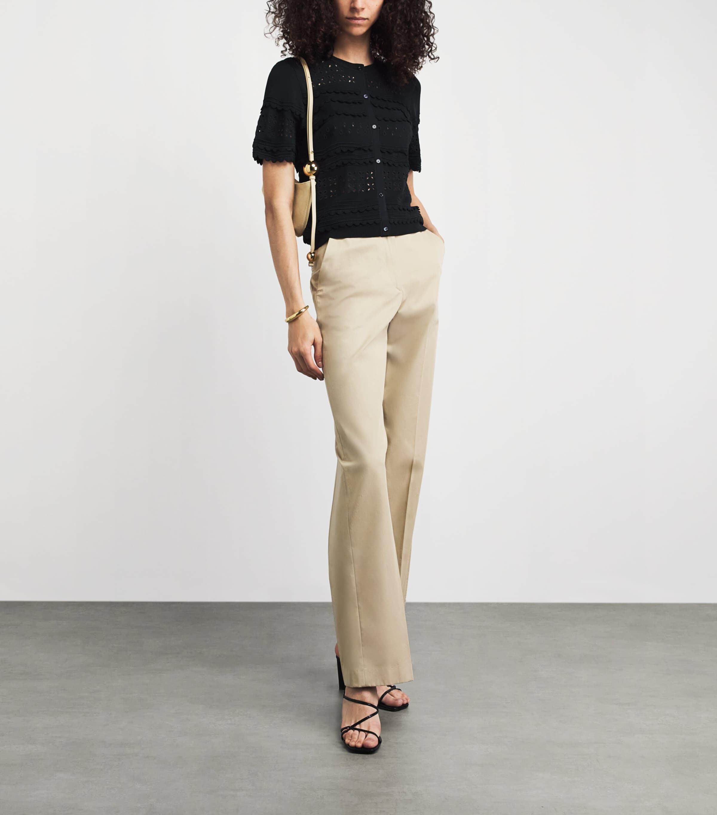Ulla Johnson Womens Embroidered Abriana Cardigan Noir Image 2