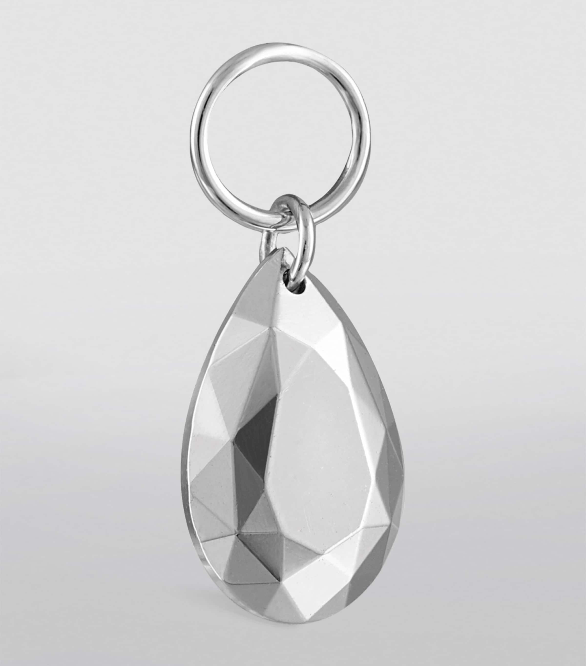 Faceted Pear Single Charm (7.5mm) WHITE GOLD Image 3