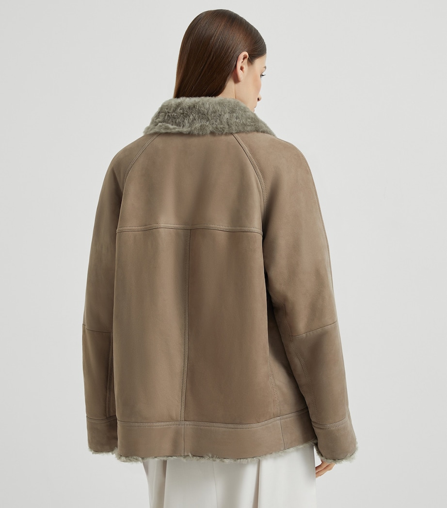 Shearling-Lined Leather Jacket C9701 Image 4