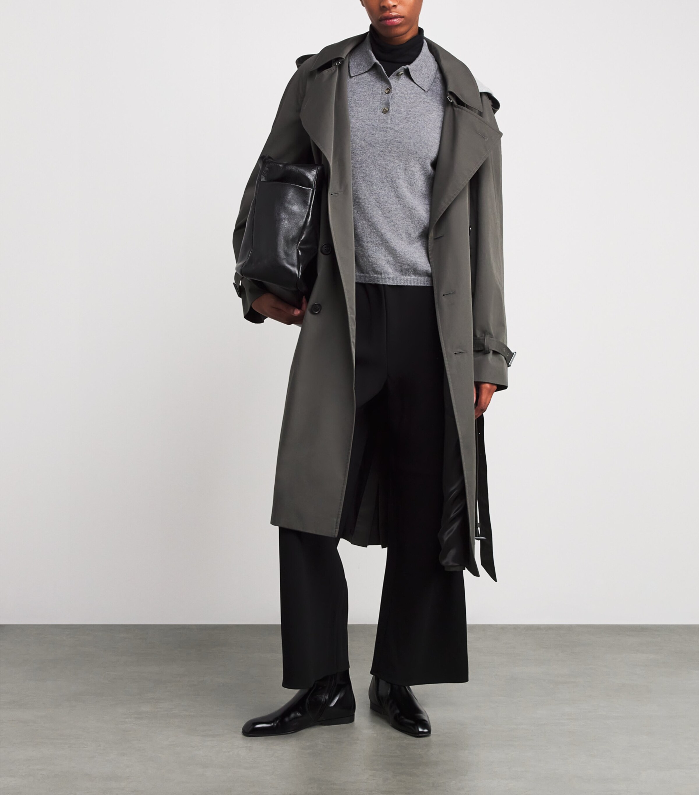 Cashmere Minou Polo Sweater GREY Image 2