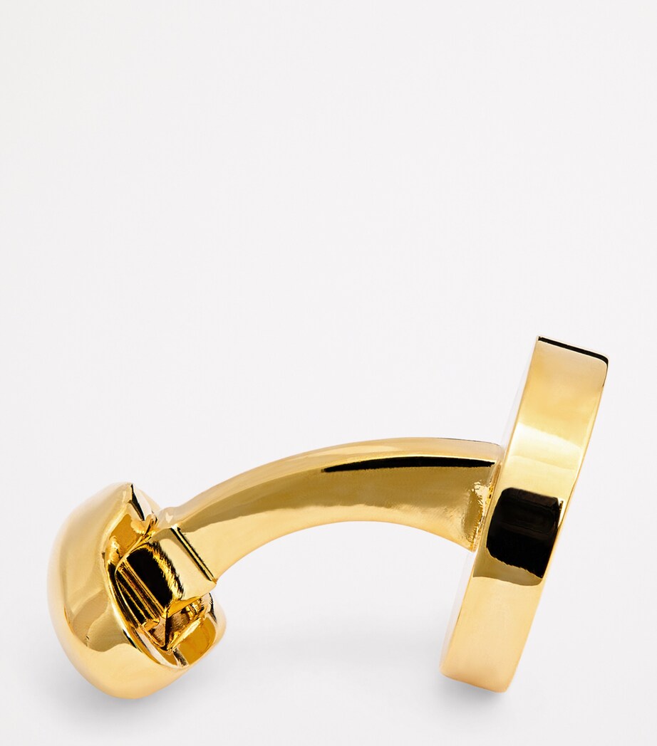 Babette Wasserman Gold-Plated Smiley Face Cufflinks Gold Image 4