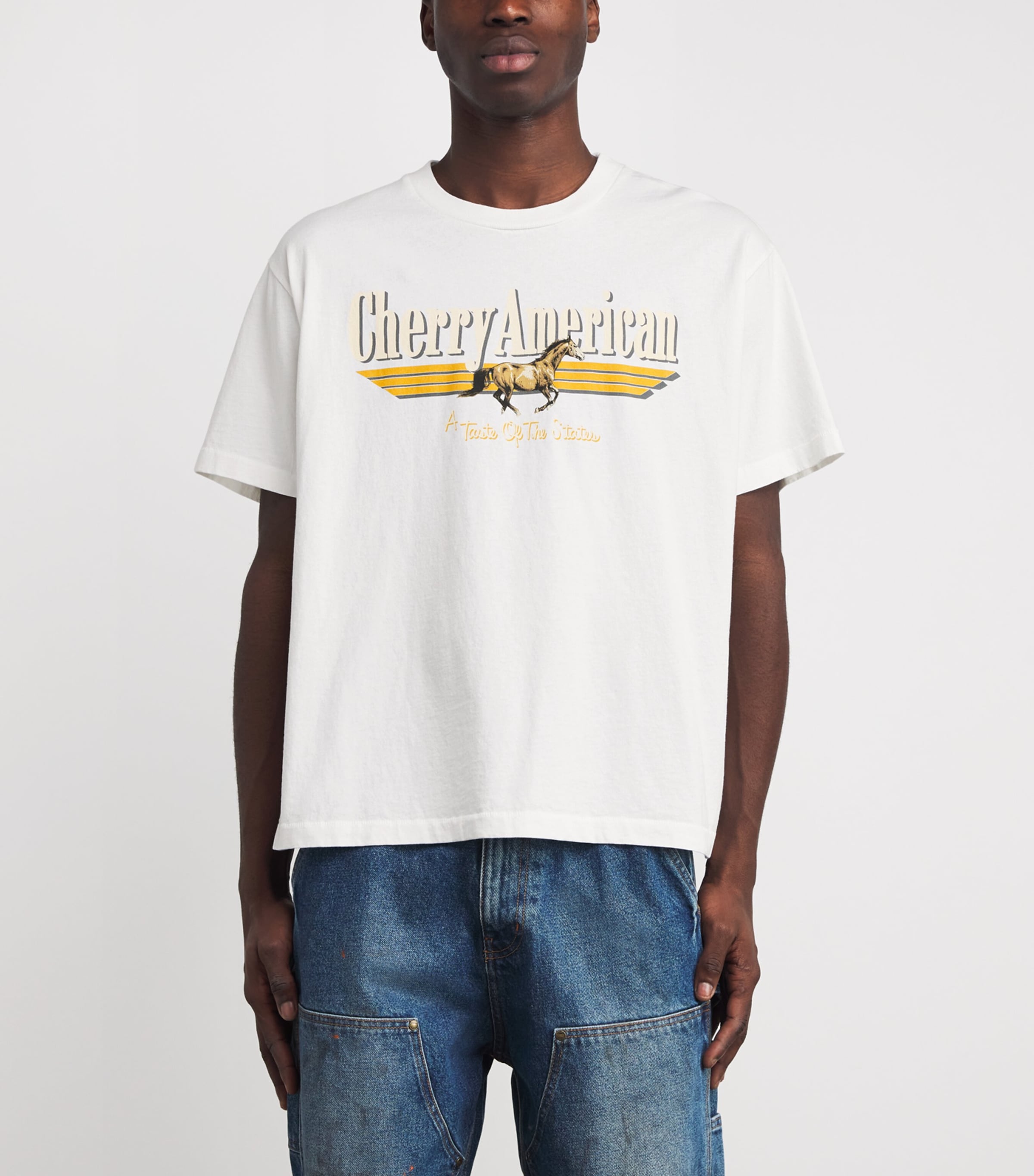 Cotton Logo Print Coast to Coast T-Shirt VINTAGE WHITE Image 3