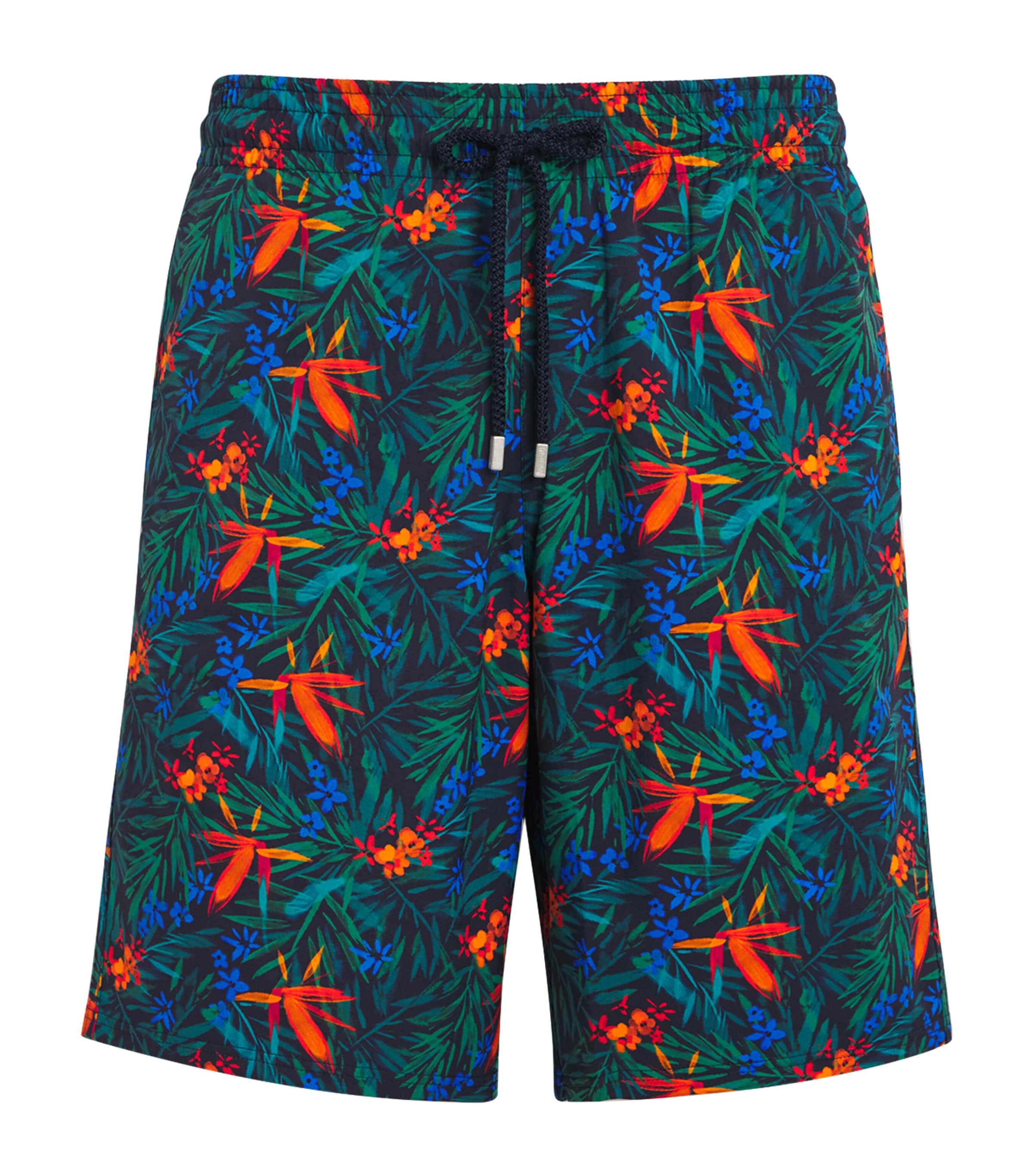 Vilebrequin Tropical Flower Stretch Swim Trunks In Navy