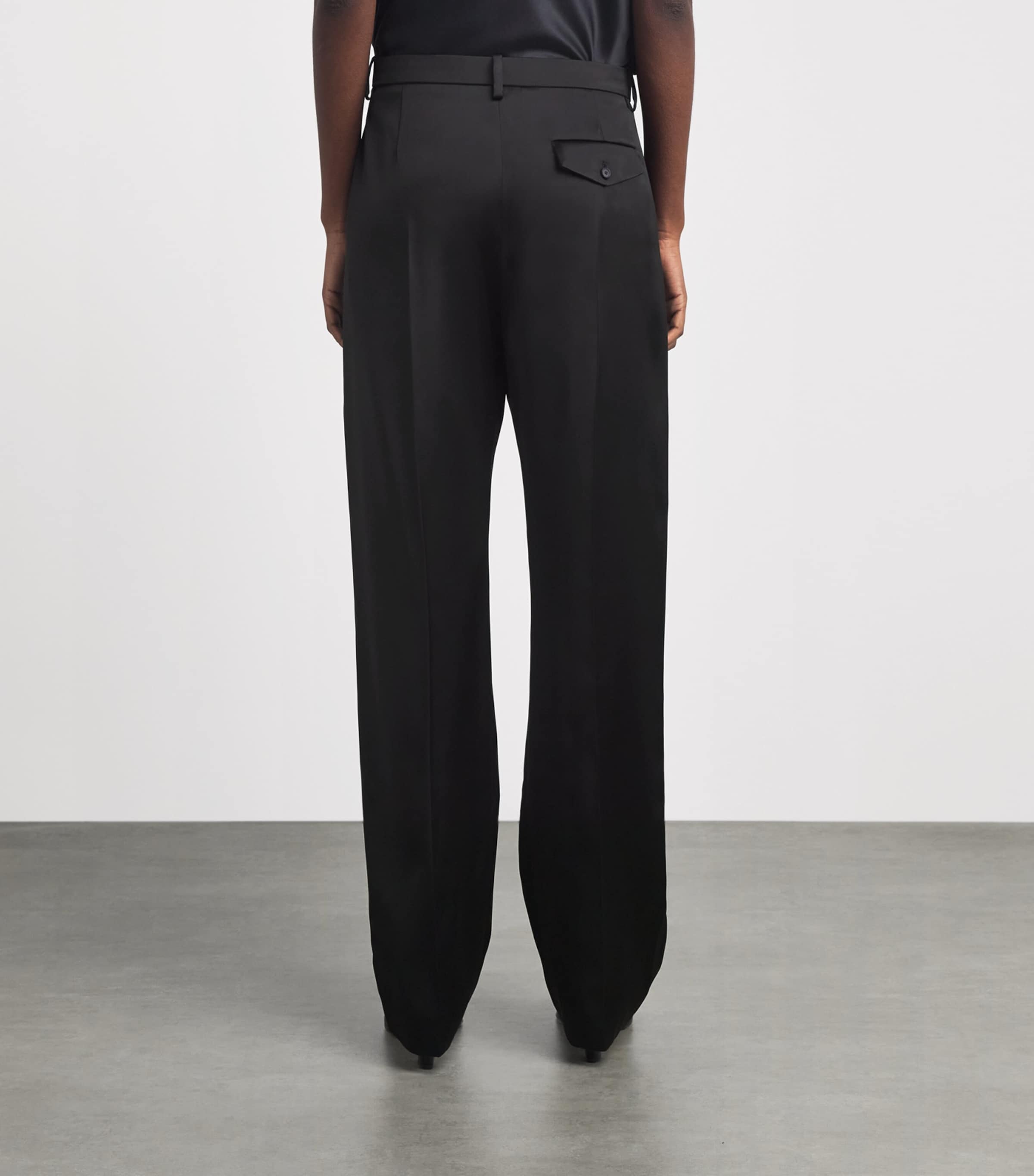Khaite Womens Satin Hunter Straight Trousers Black Image 5