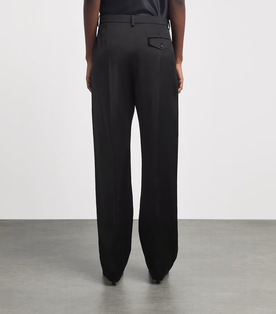 Khaite Womens Satin Hunter Straight Trousers Black Image 5