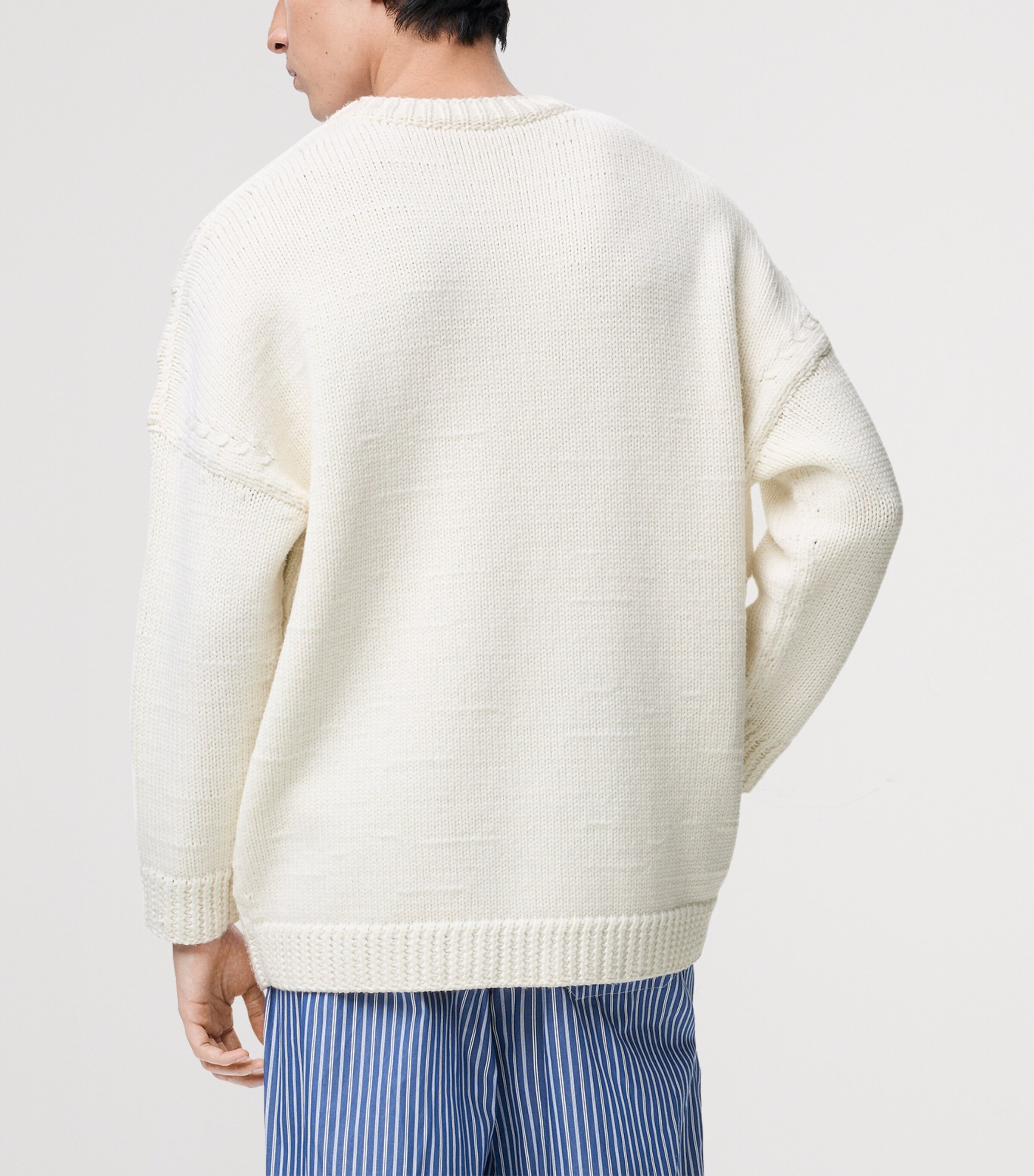 LOEWE Mens x Louis Wain Wool Lucky Cat Sweater White/black Image 4