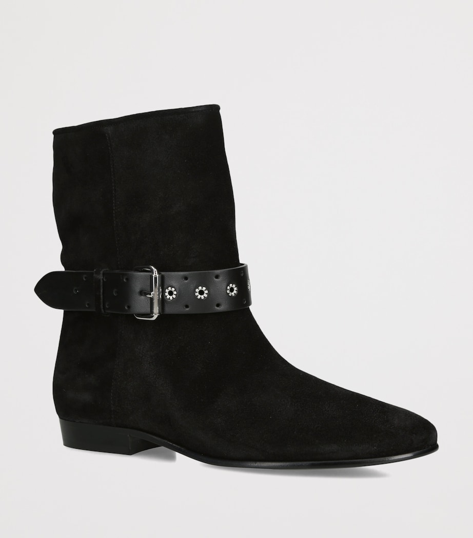 Isabel Marant Suede Reena Ankle Boots Black Image 2