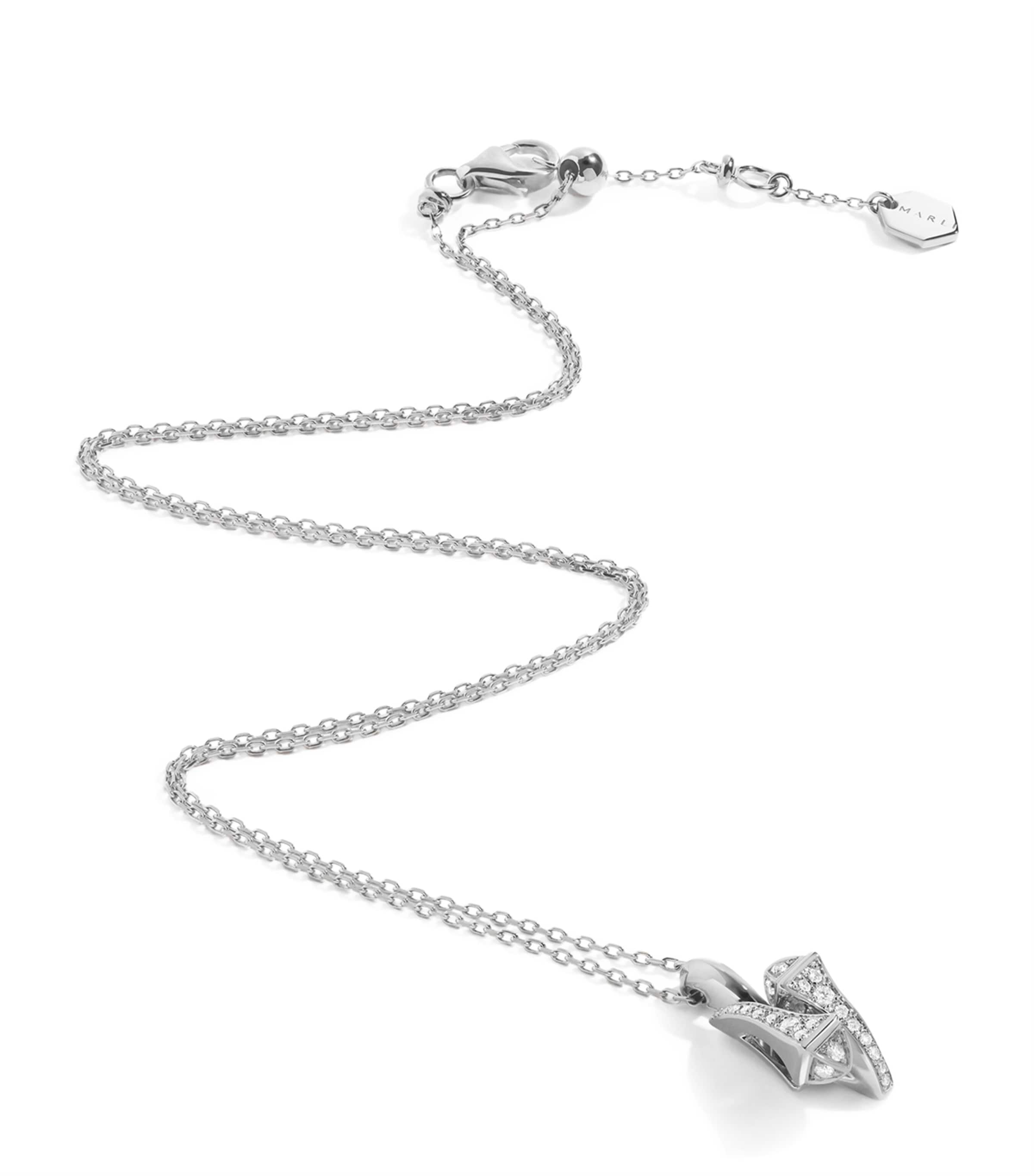 Marli New York White Gold And Diamond Cleo Huggie Pendant Necklace In White