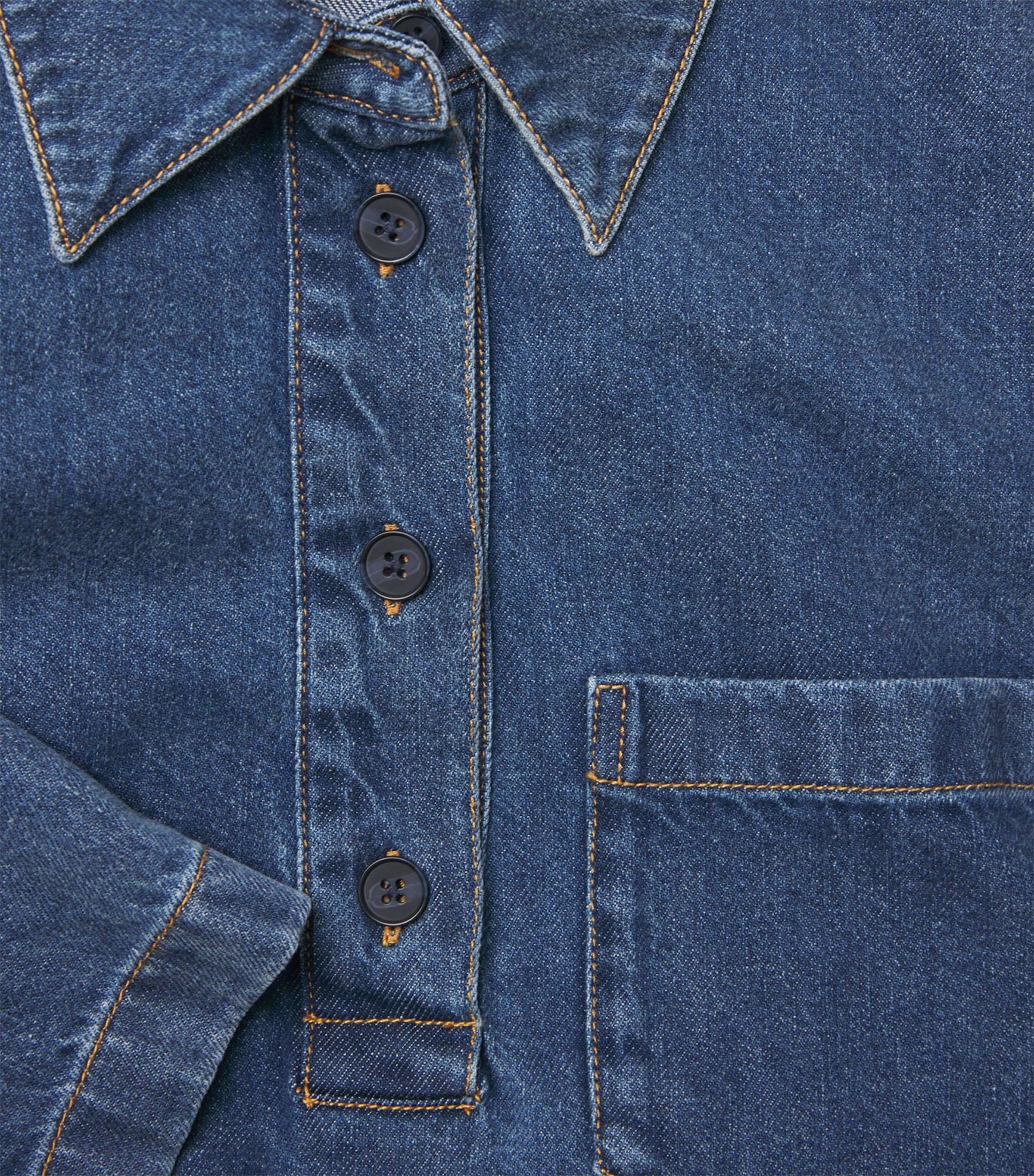 FRAME Womens The Tennis Denim Mini Dress Potion Image 5