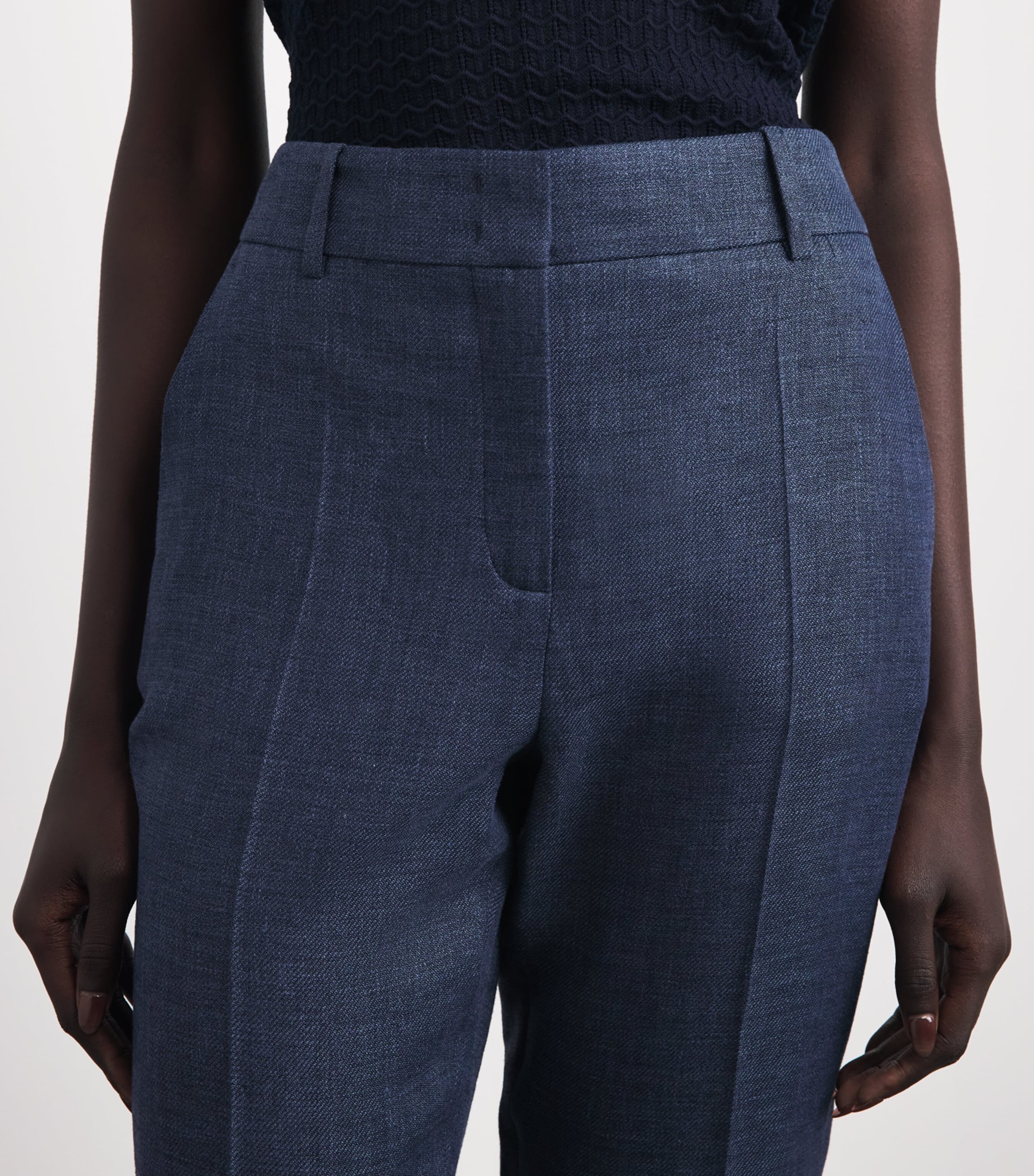 Eleventy Womens New York Straight Trousers Blu Nuovo Image 3