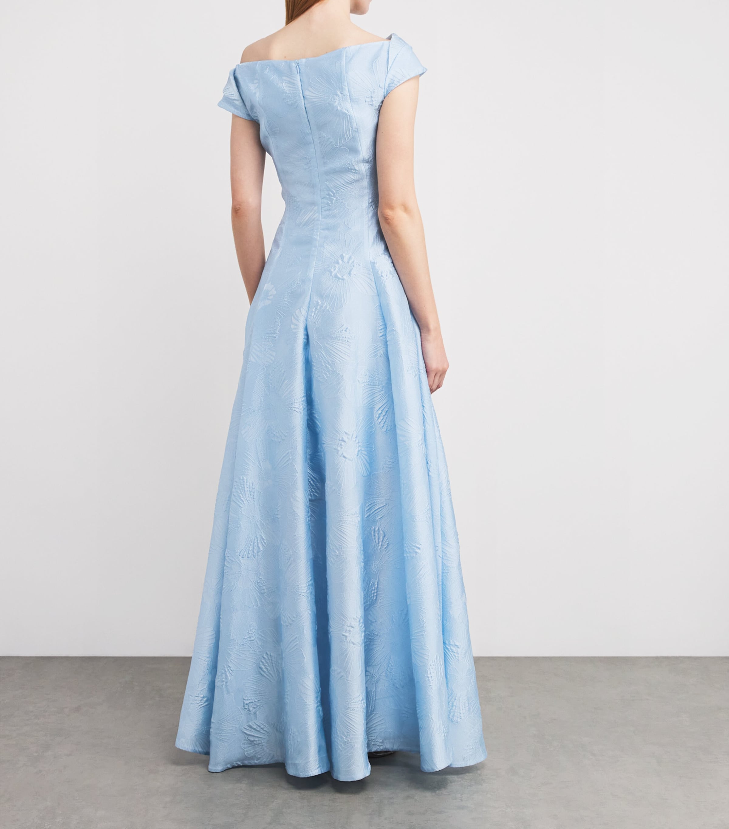 Draped One-Shoulder Gown 422 SKY Image 3
