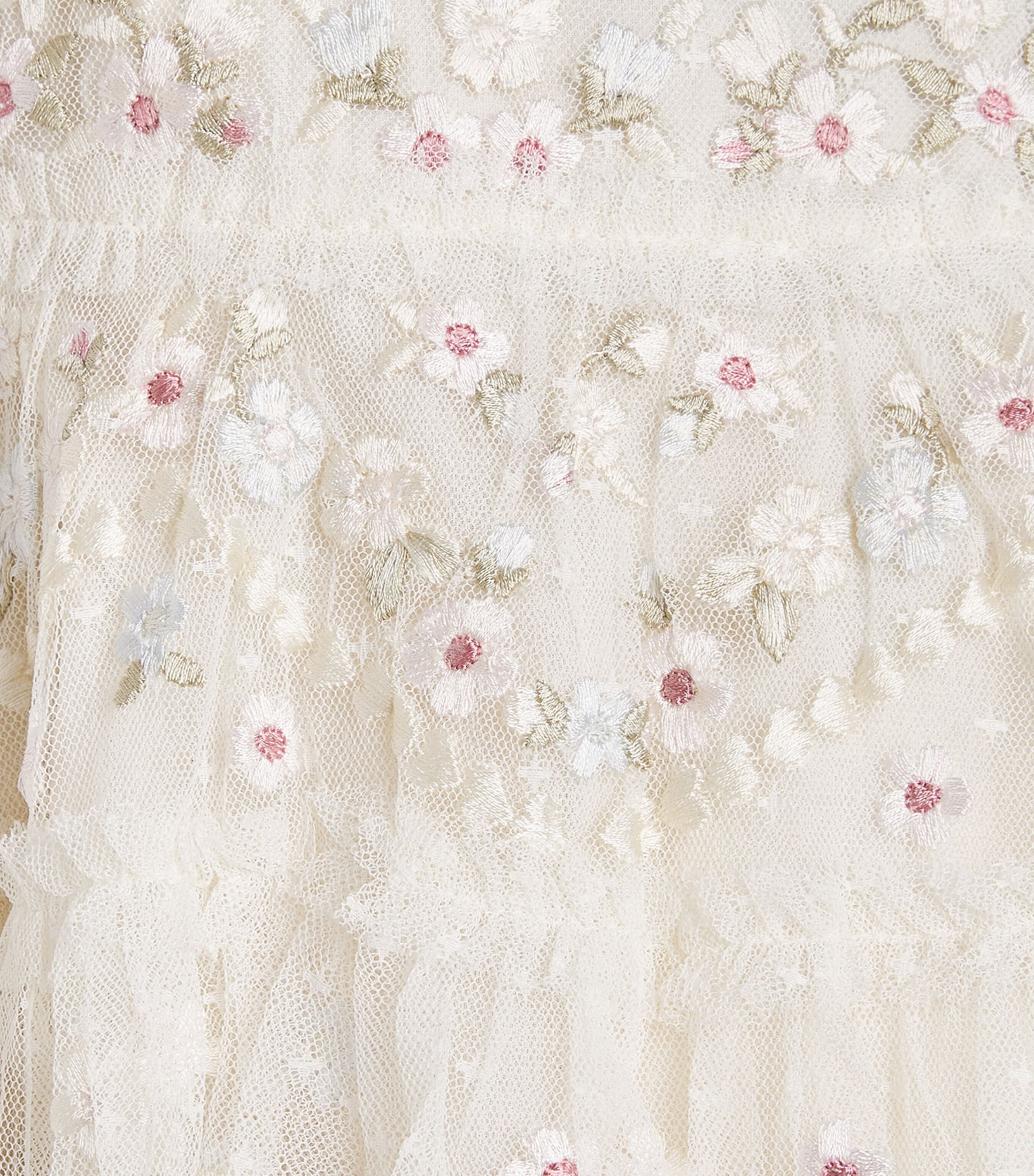 Tulle Embroidered Garland Ribbon Dress (6-24 Months) CPLCREAM/PASTEL Image 3