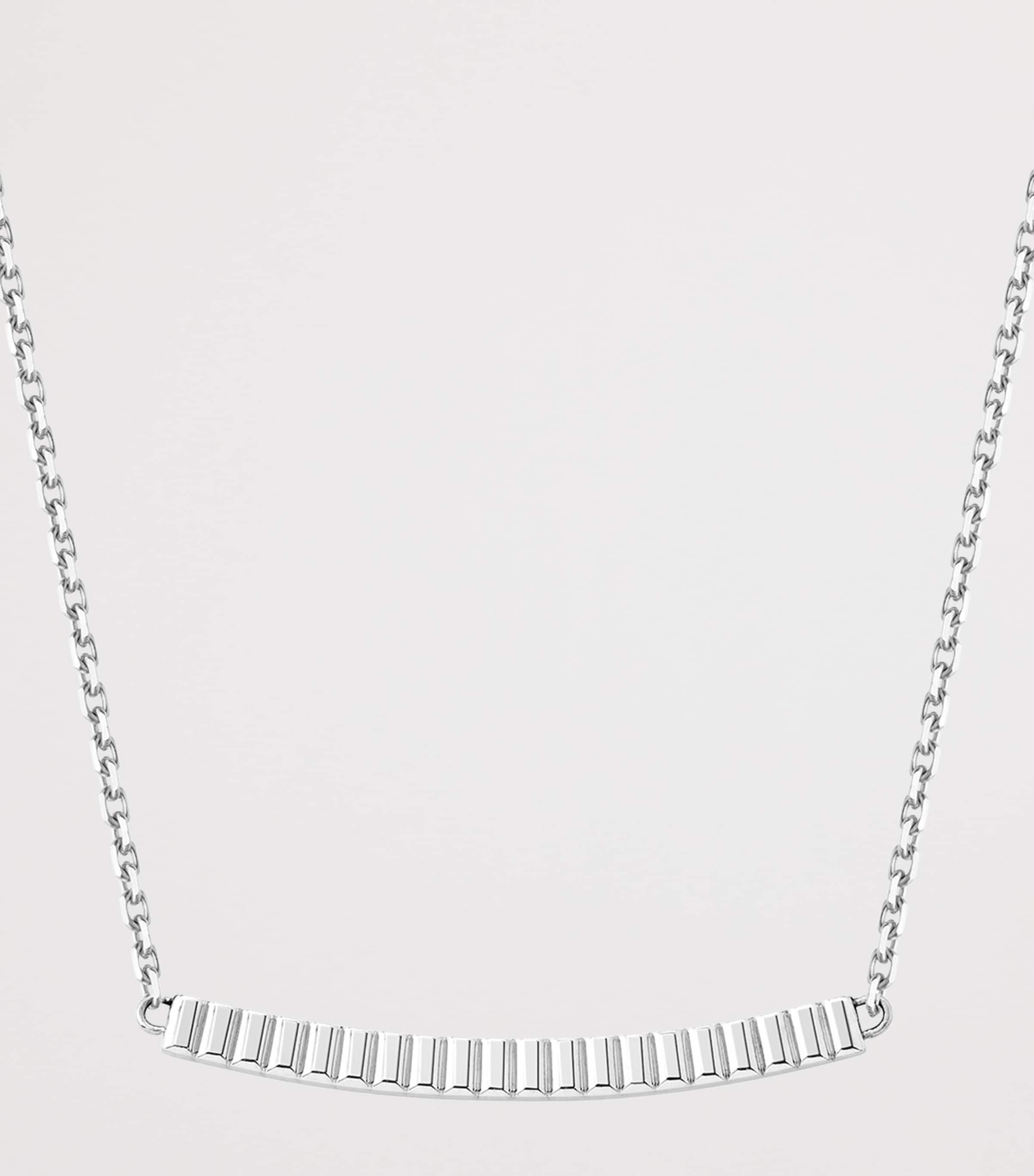 White Gold Quatre Grosgrain Pendant Necklace WHITE GOLD Image 3