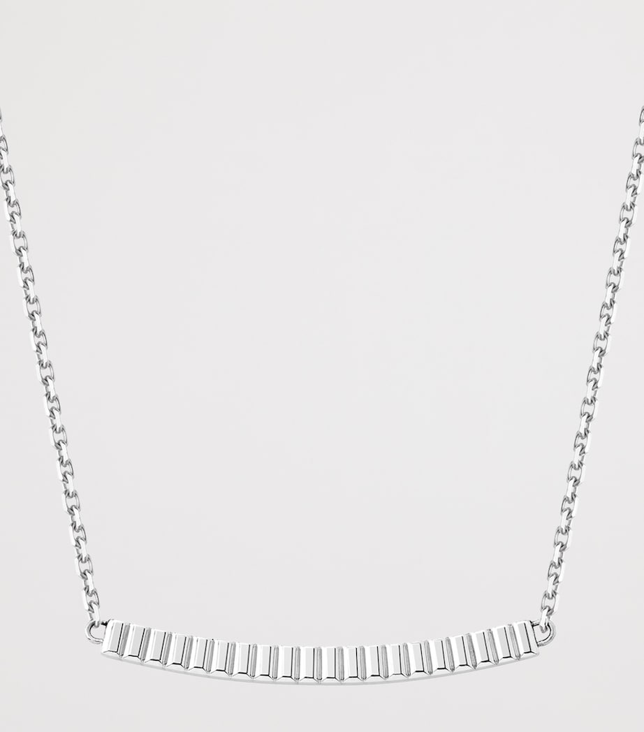 White Gold Quatre Grosgrain Pendant Necklace WHITE GOLD Image 3