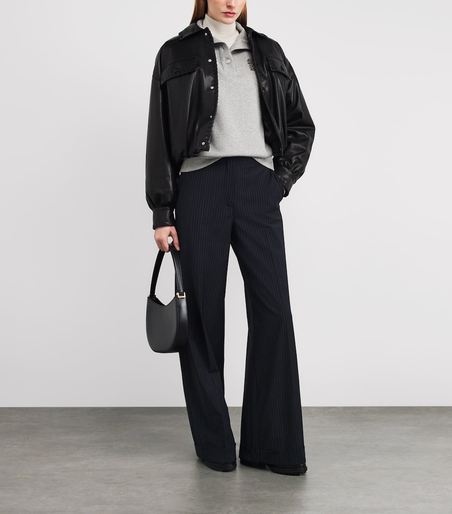 Cotton-Blend Embroidered Sweater GREY Image 2