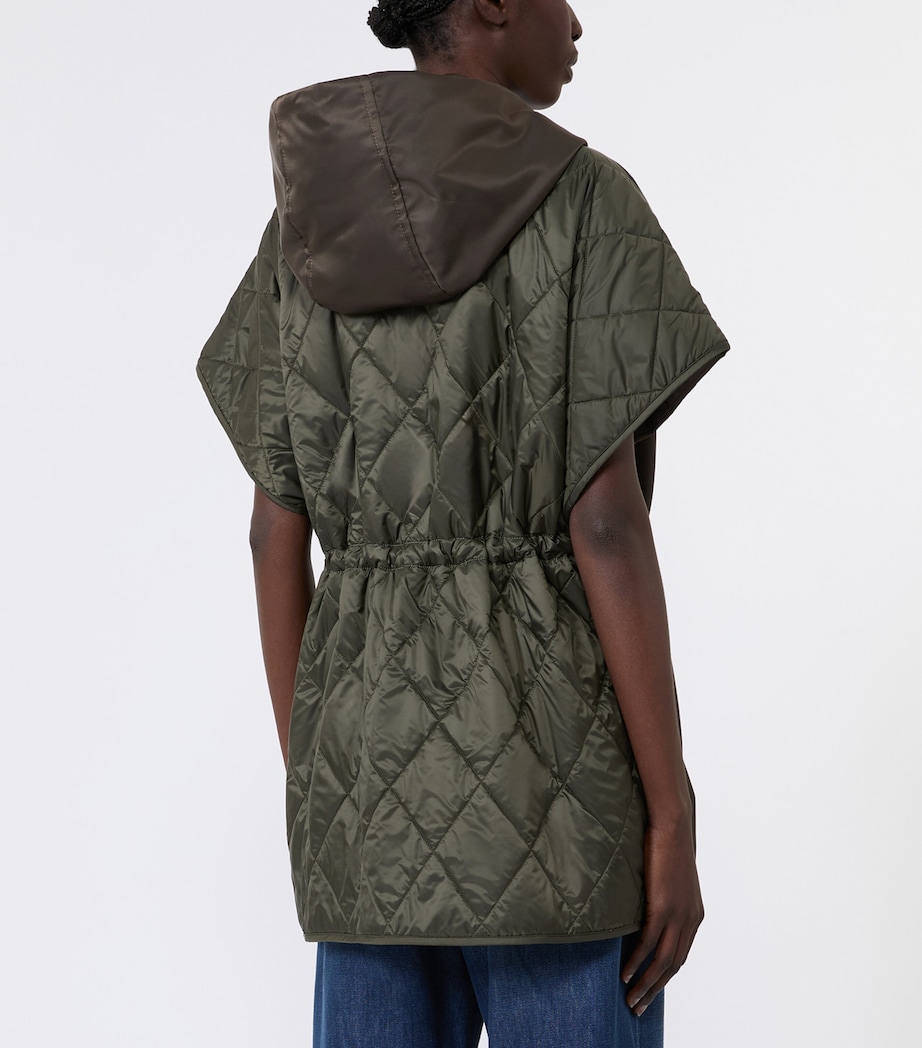 Weekend Max Mara Womens Sleeveless Hooded Puffer Jacket Mud Image 3