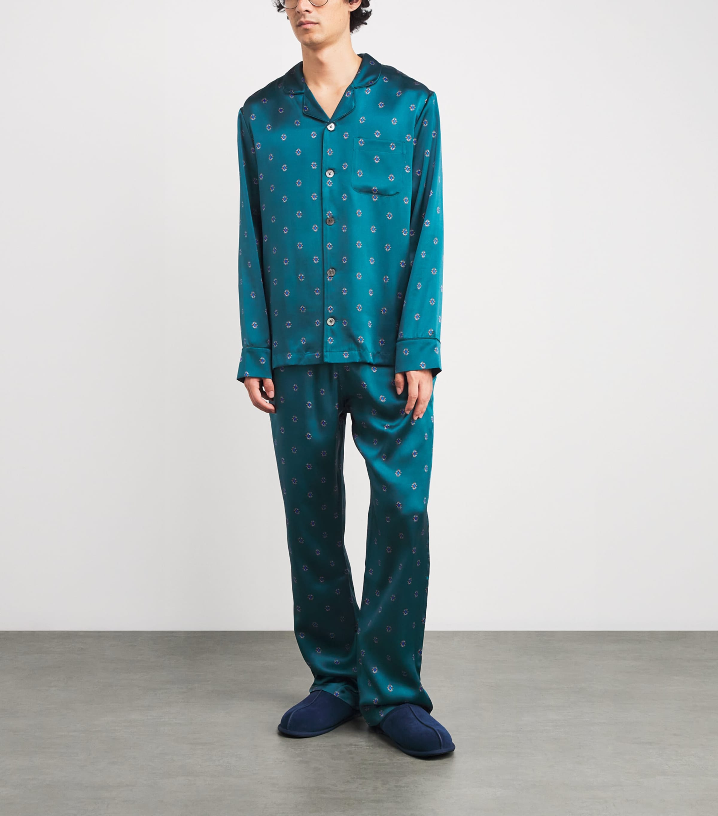 Silk Jewel Print Pyjama Set MULTI Image 2