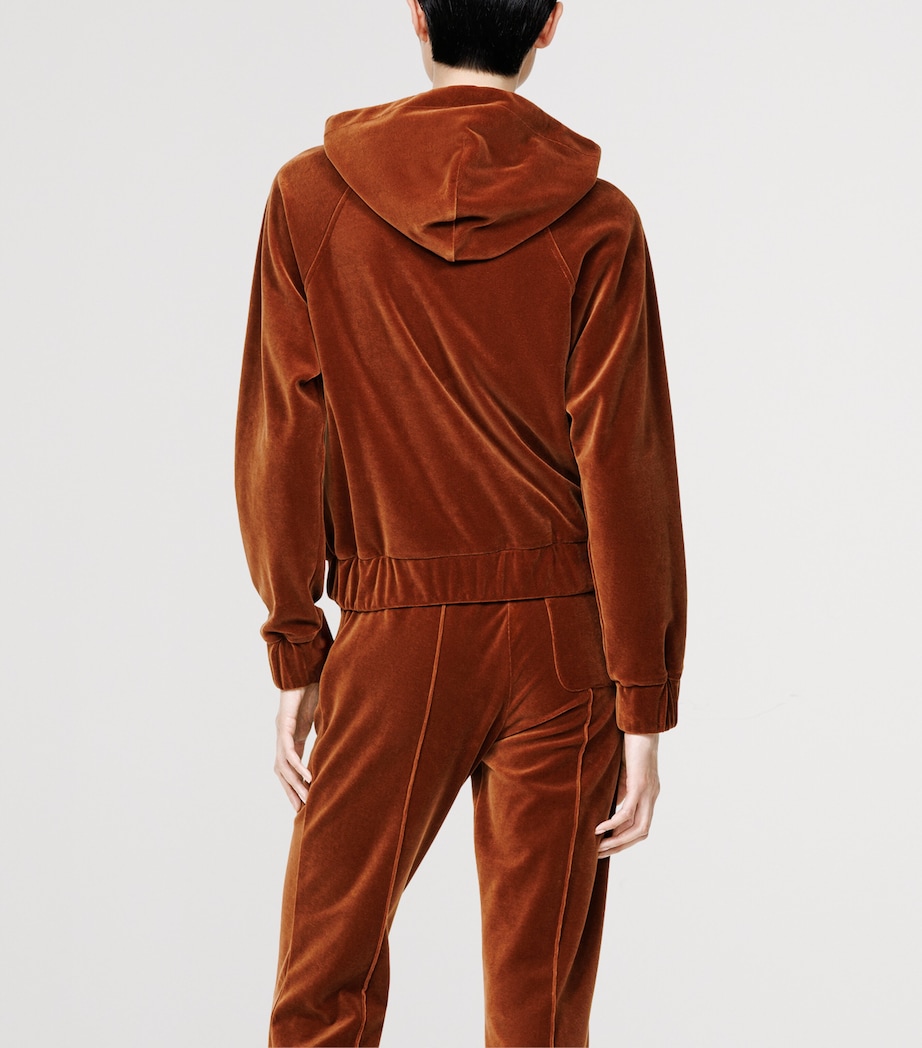TOM FORD Womens Velour Zip-Up Hoodie Eao Image 4