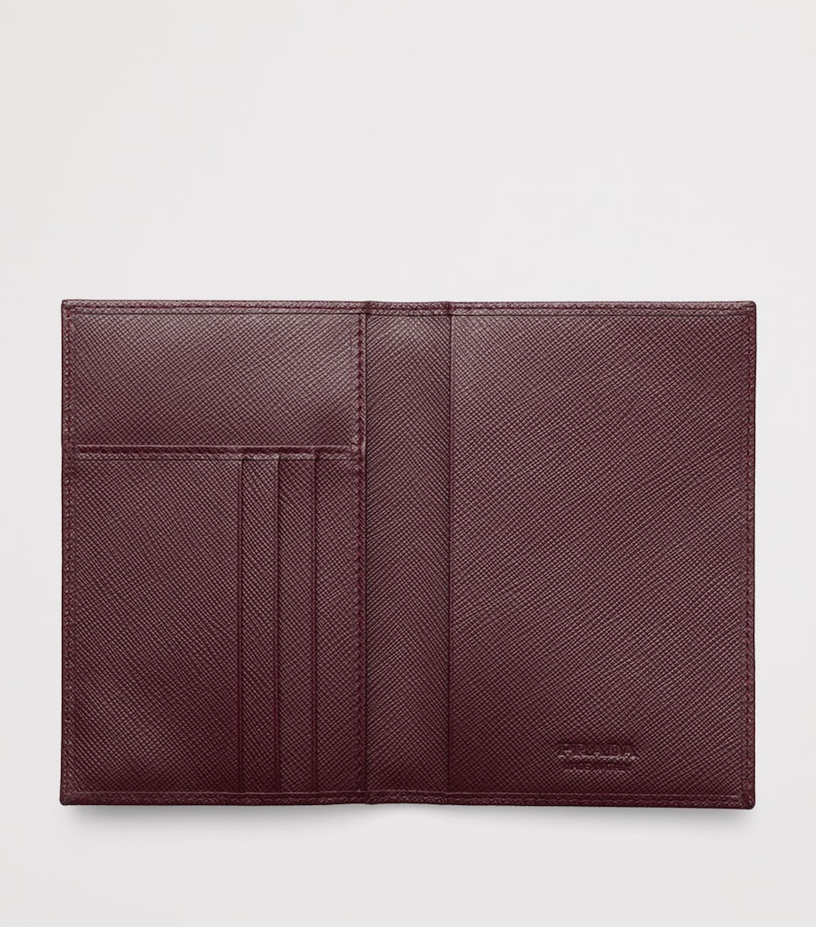 Saffiano Leather Logo Passport Holder F0007 Image 2