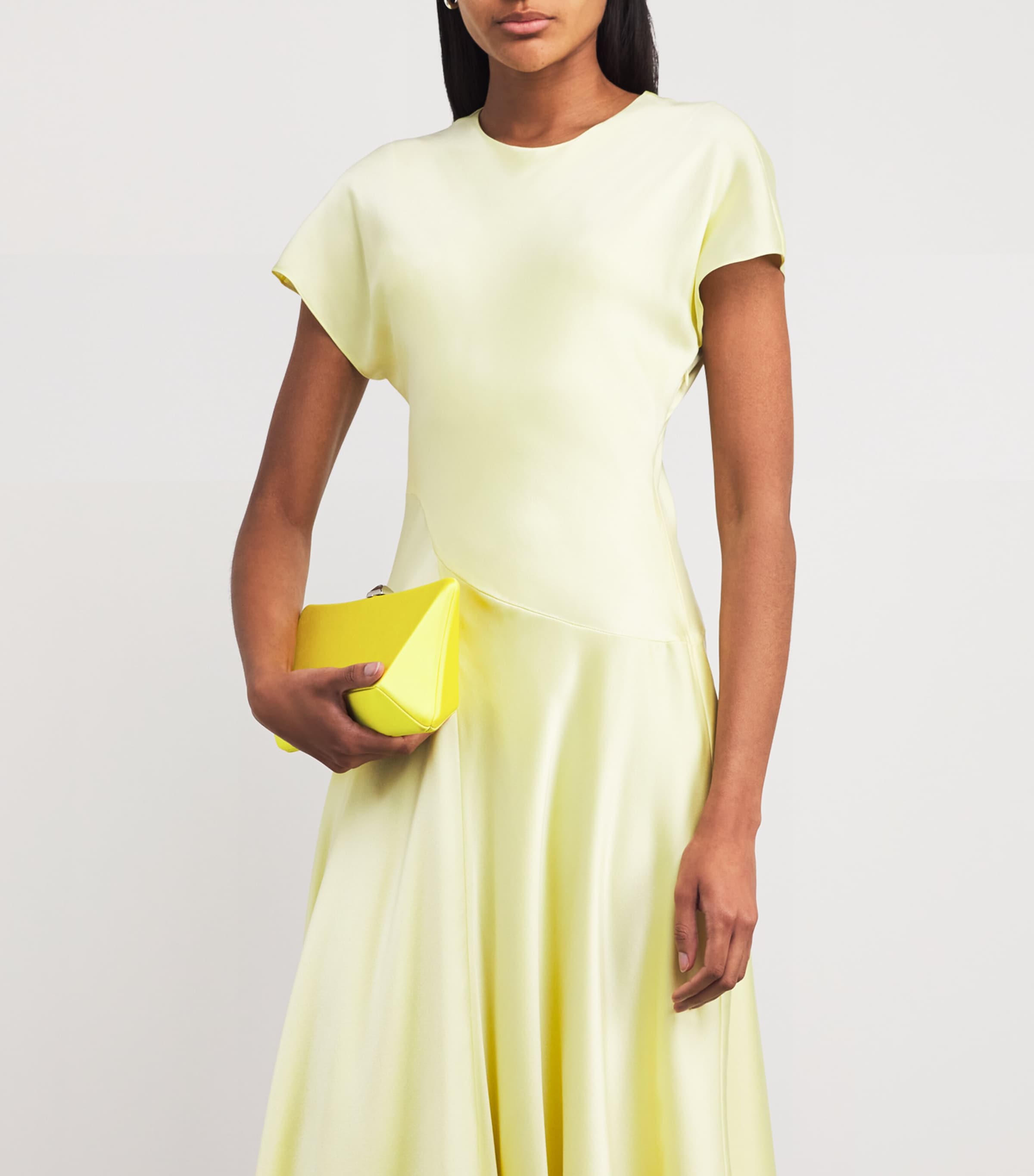 Satin Lally Clutch Bag 0573 LGHT YLLOW STIN Image 2