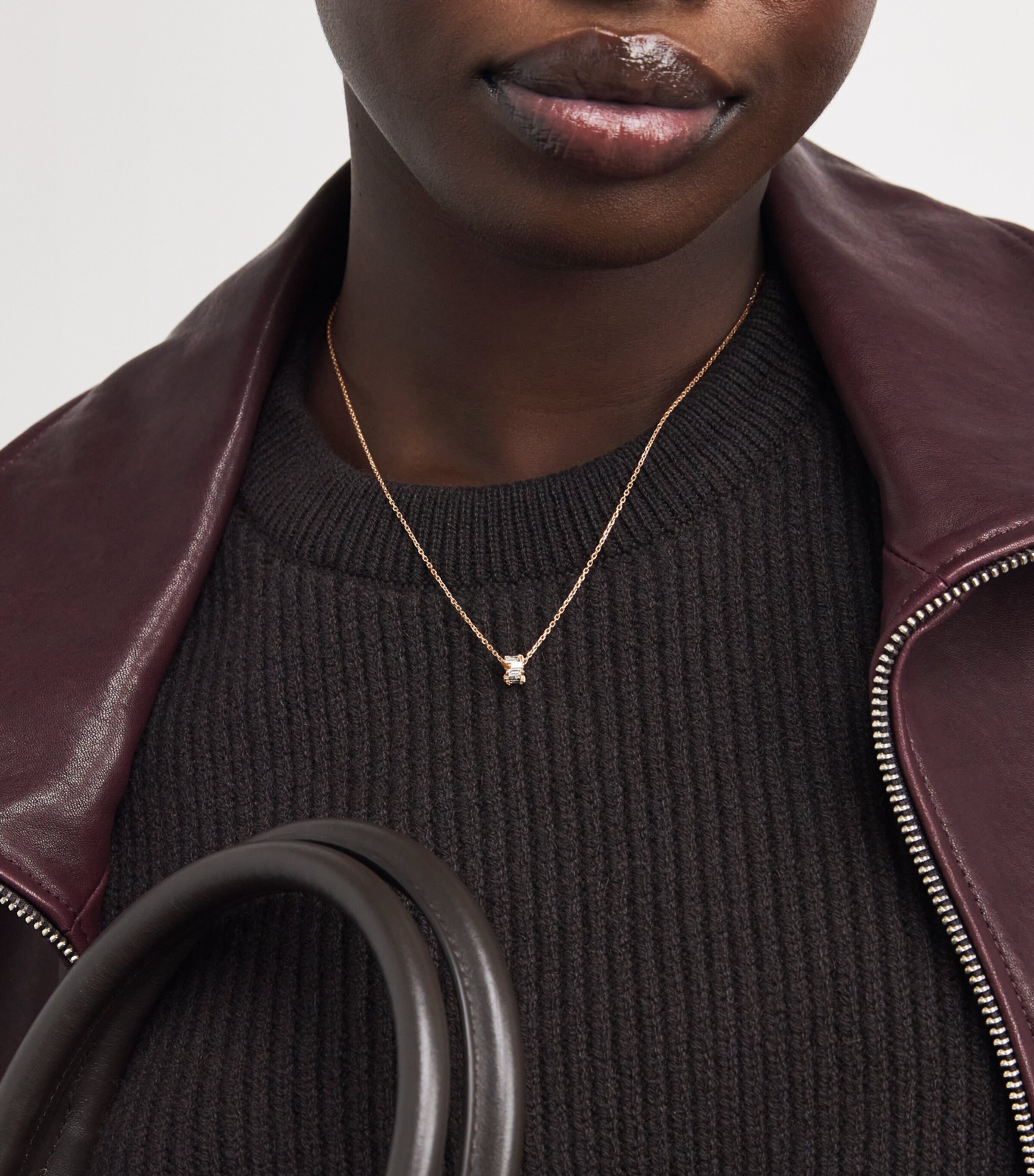 Rose Gold and Diamond Infinite Pendant Necklace 18K RG/WD Image 2