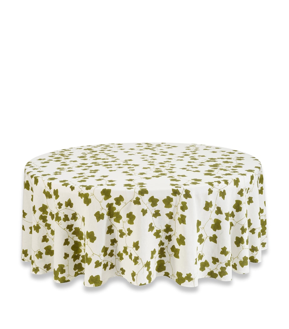 Linen Ivy Round Tablecloth GREEN Image 2