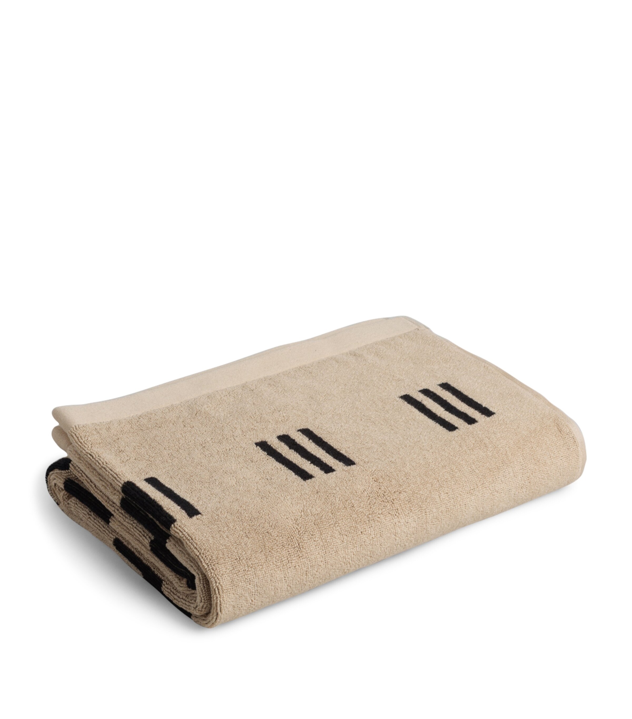 Cotton Weave Claremont Bath Towel (40cm x 70cm) SAND & NOIR Image 2