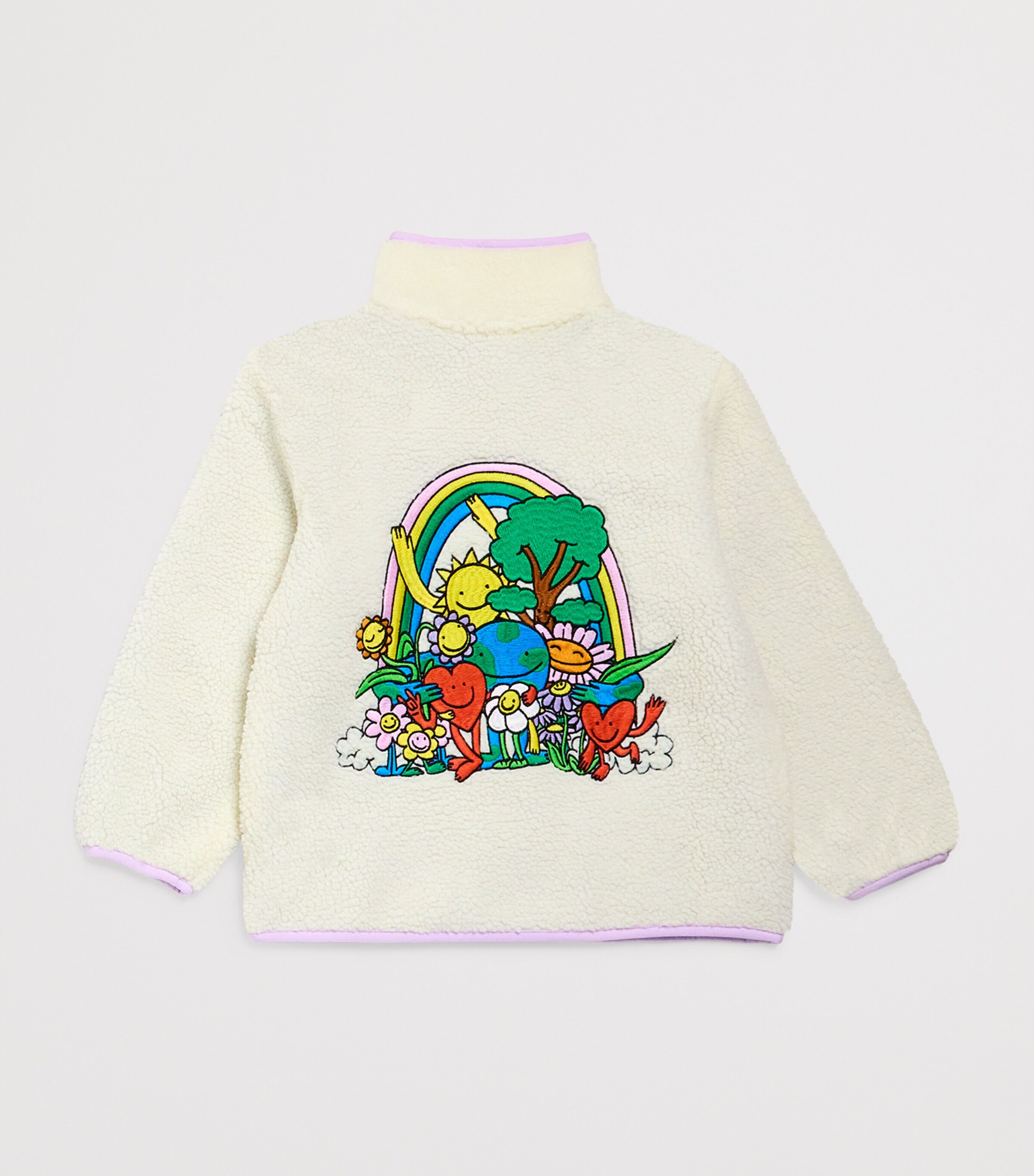 Embroidered Fleece Jacket (3-14+ Years) 101IVORY Image 2