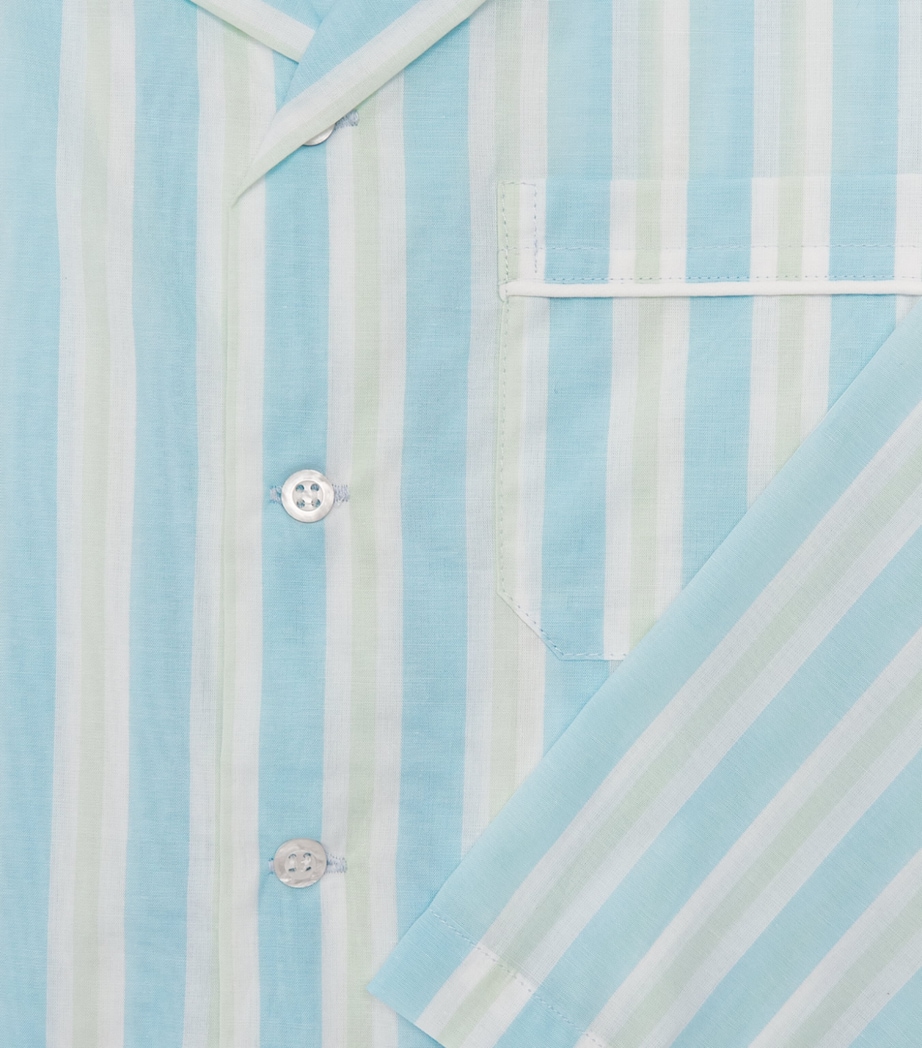 Derek Rose Kids Cotton Batiste Amalfi Pyjama Set (3-16 Years) Blue Image 4
