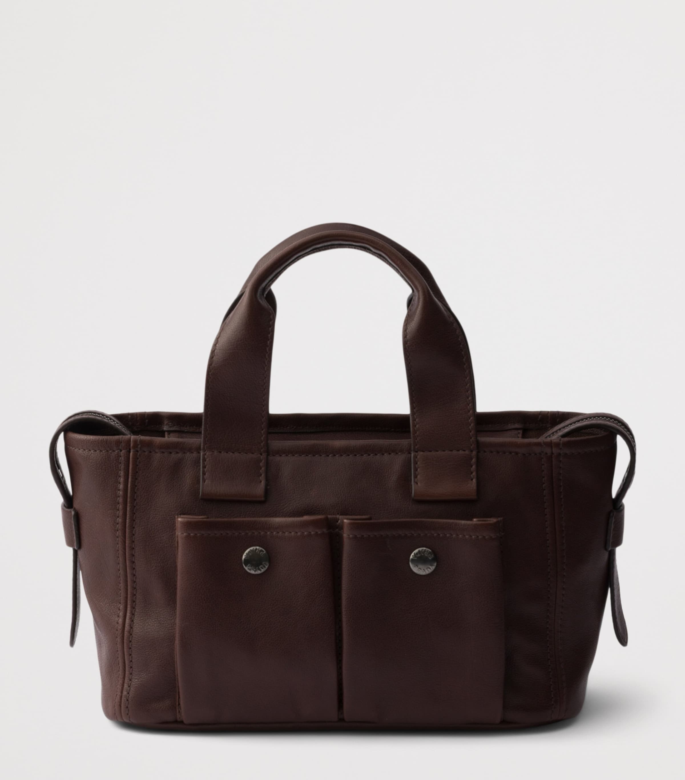 Prada Medium Buffalo Leather Route Tote Bag Brown Image 3