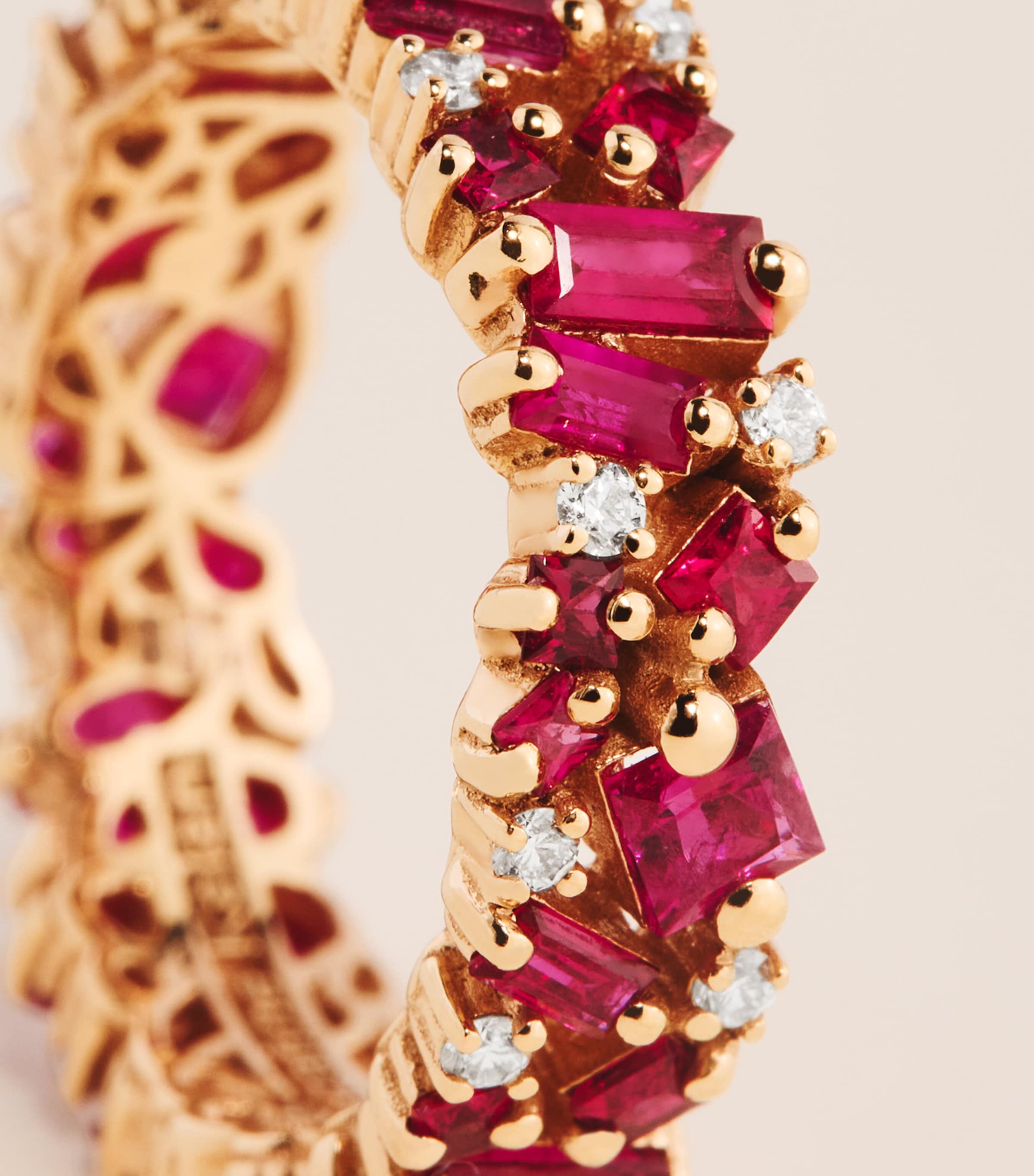 Suzanne Kalan Rose Gold, Ruby and Diamond La Fantaisie Eternity Ring Rg/r Image 5