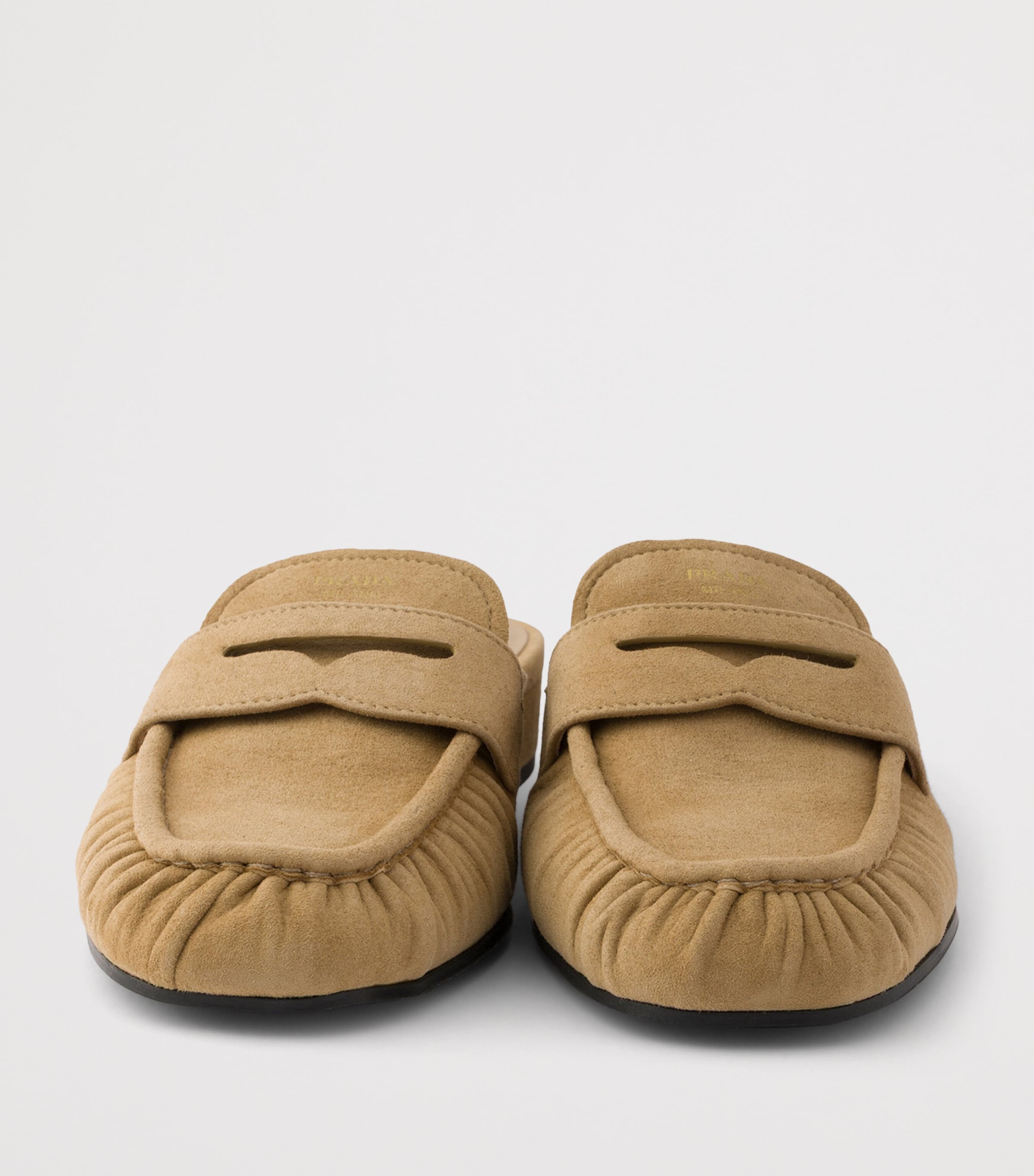 Prada Suede Mules Neutral Image 5