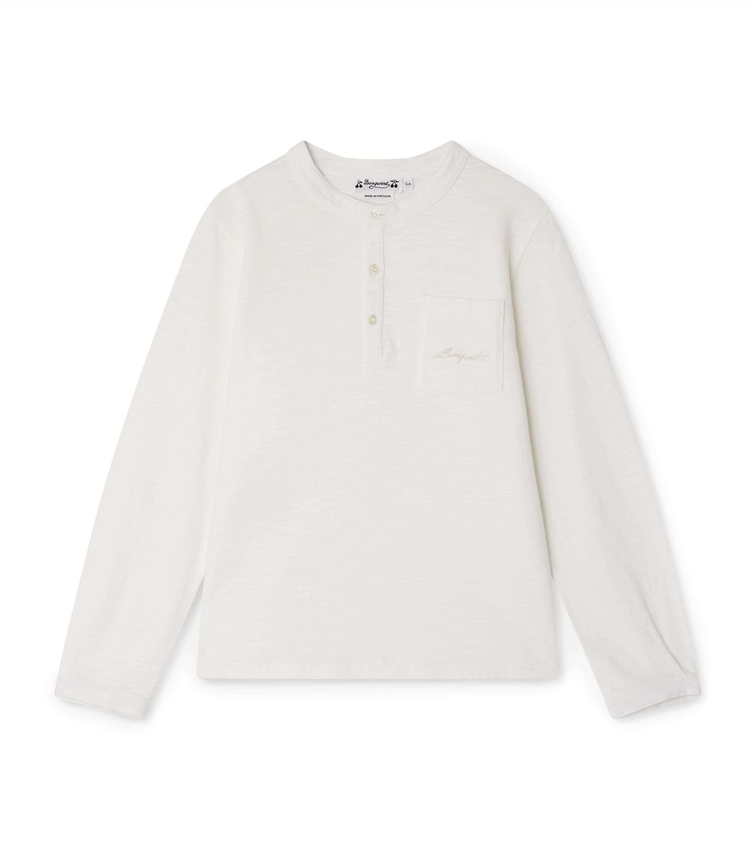 Bonpoint Pocketed Long-sleeved T-shirt In White