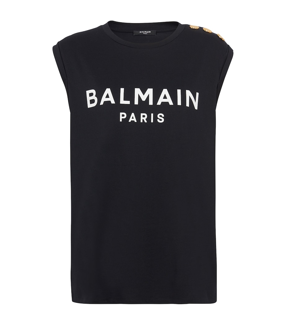 Cotton Logo Tank Top EAB NOIR/BLANC Image 1