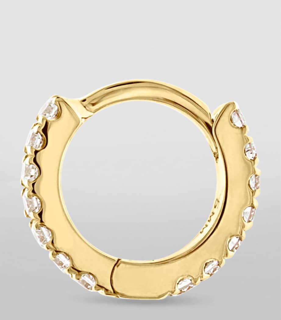 Diamond Eternity Single Hoop Earring (5mm) YELLOW GOLD Image 2