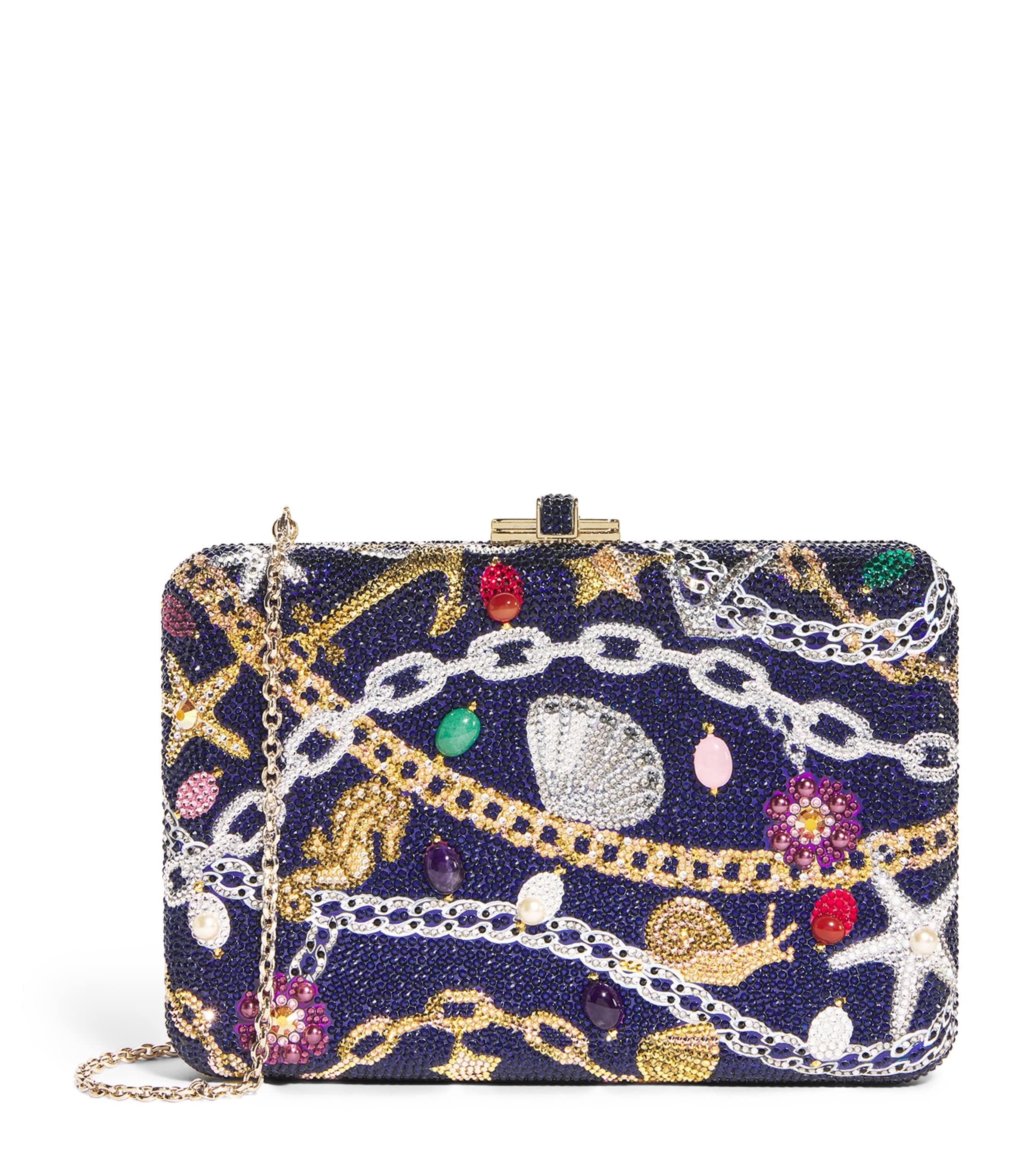 Judith Leiber Slim Slide Nautical Chain Clutch Bag