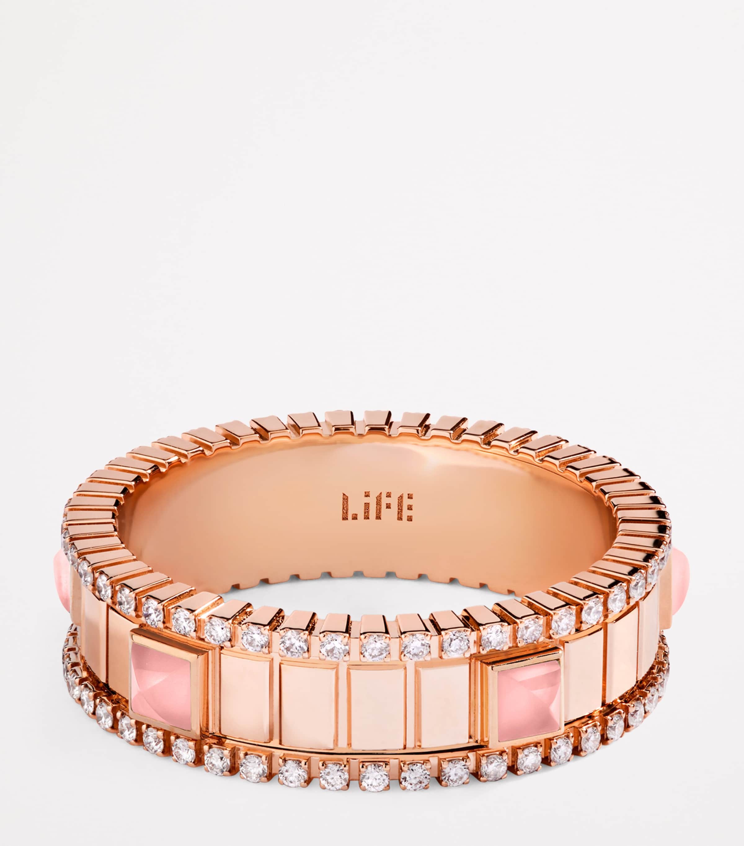 Rose Gold, Diamond and Quartzite Life Spinning Ring ROSE GOLD Image 3