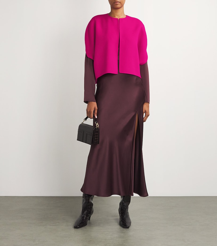 Wolk Morais Womens Cashmere Cocoon Cape Magenta Image 2