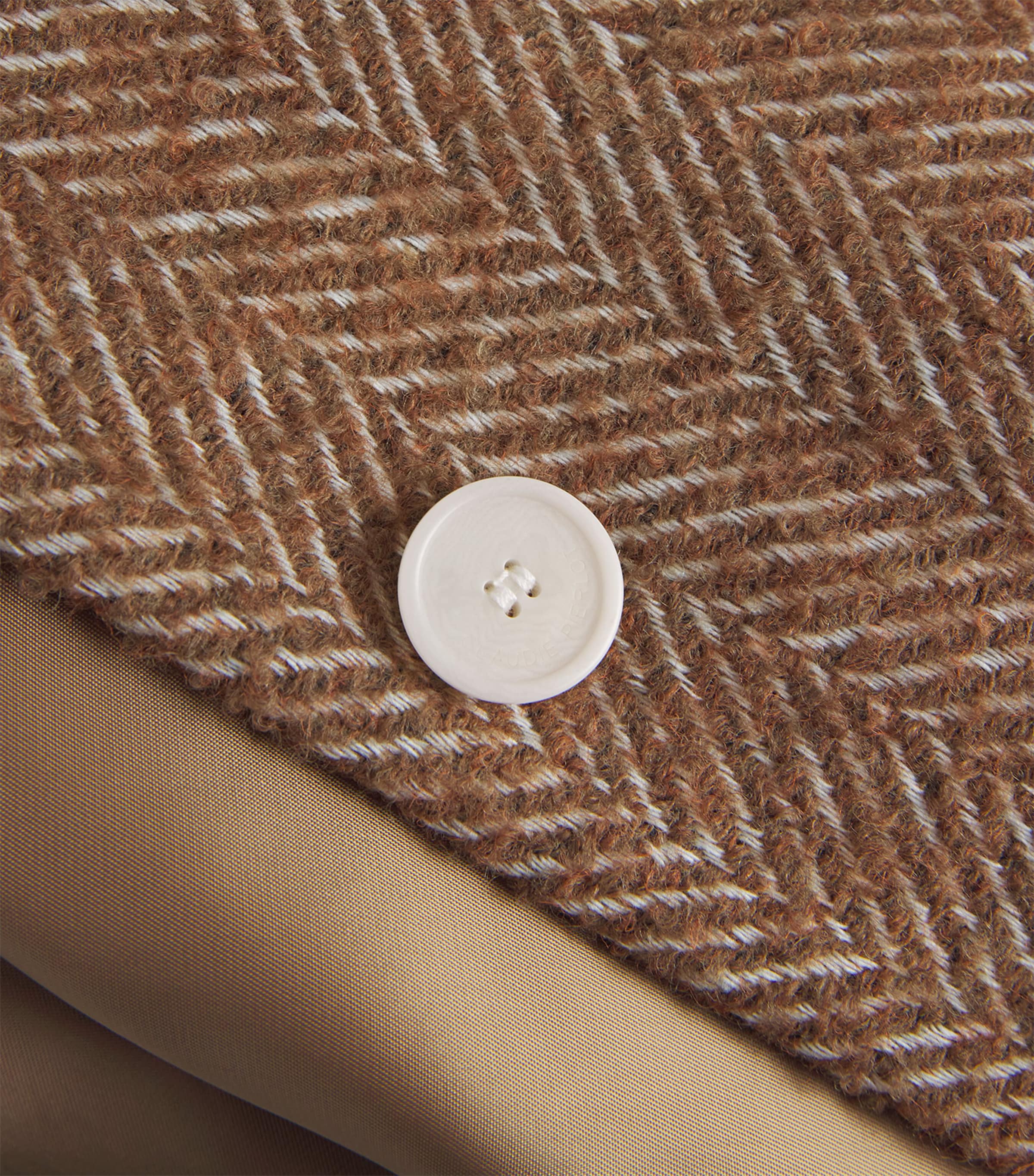 Herringbone Fleece-Trim Bomber Jacket DUAL-COLOR Image 5