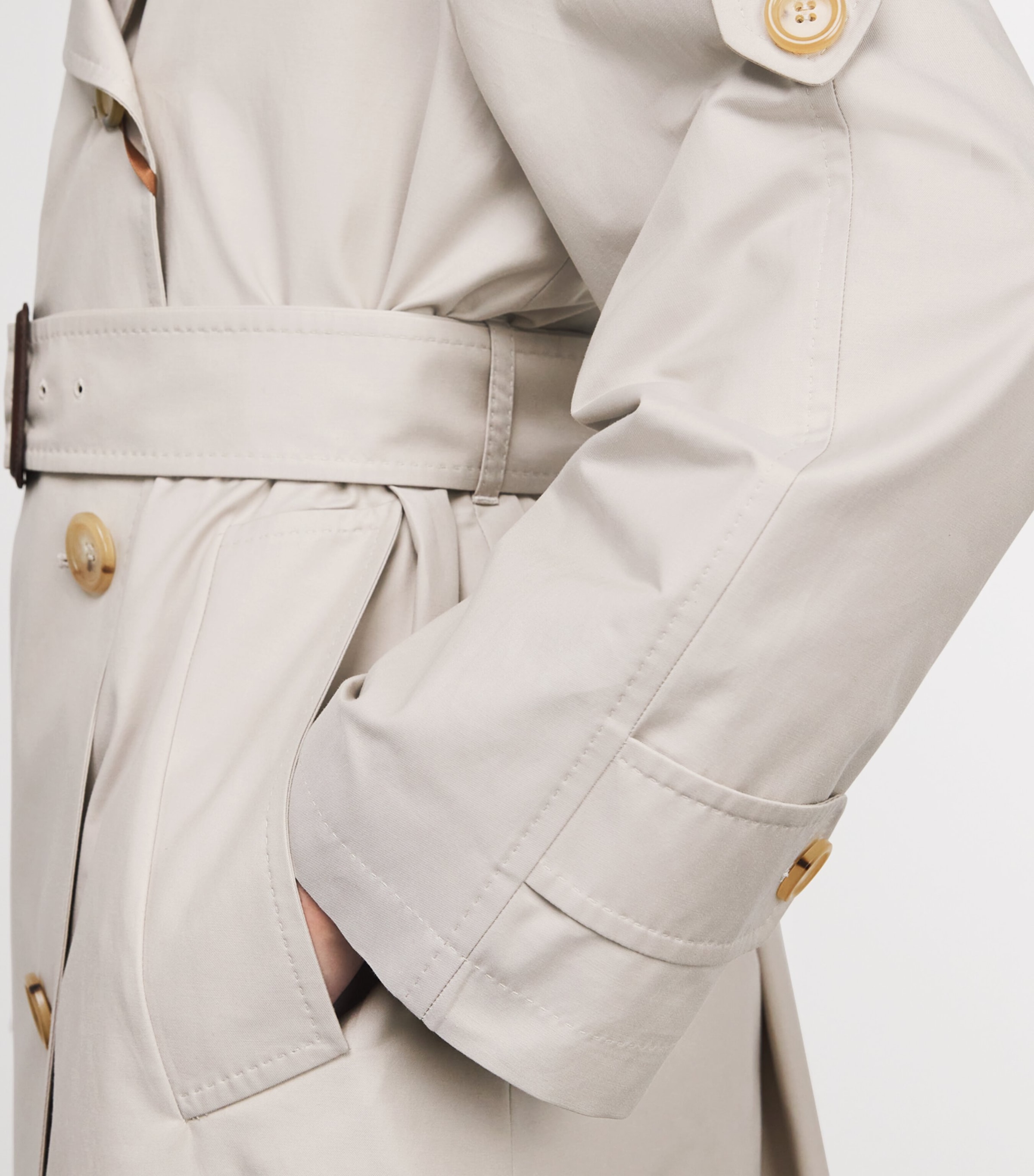 Belted Trench Coat ECRU Image 6