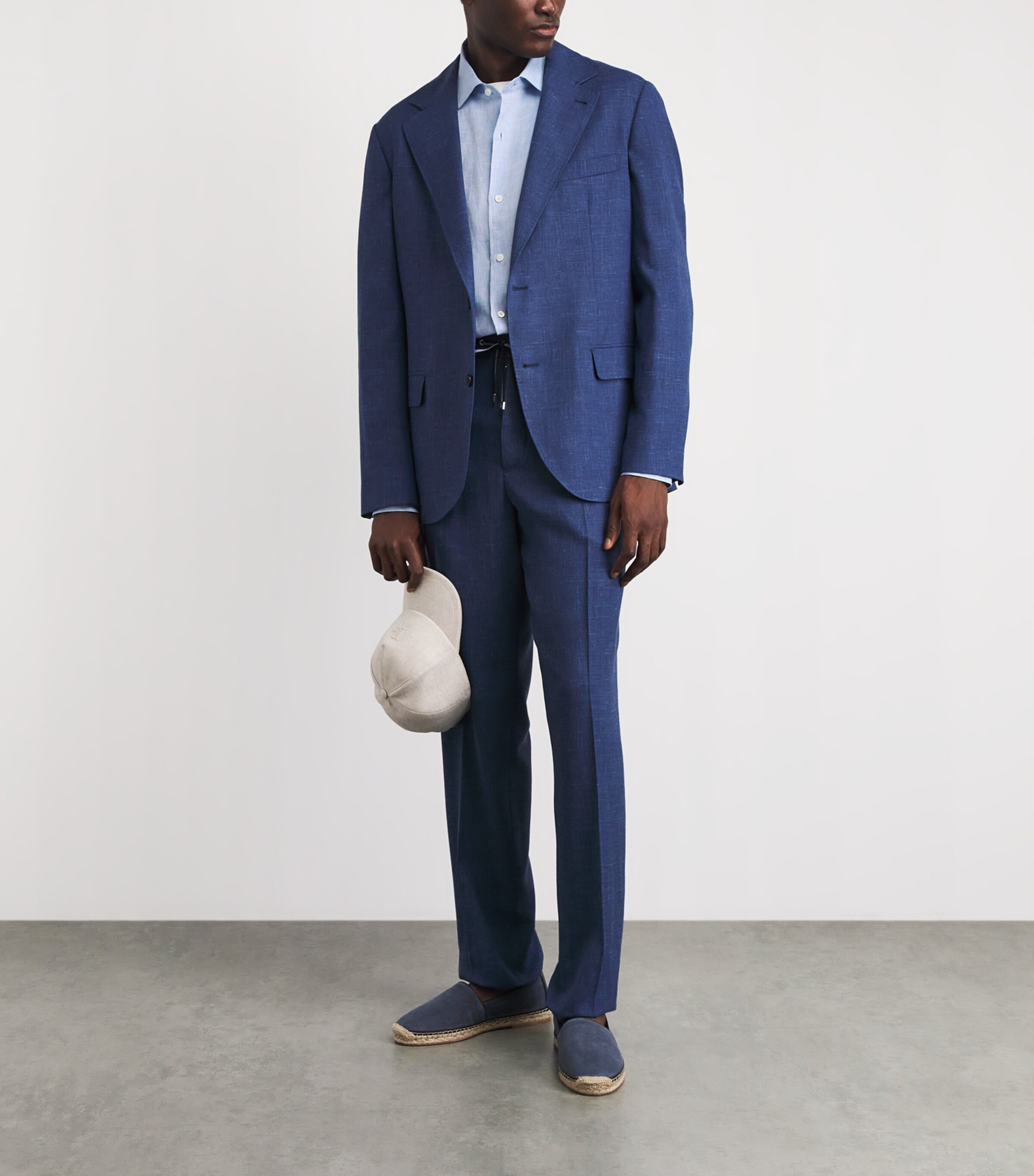 Brett Johnson Mens Linen Shirt Blu Lino Image 2