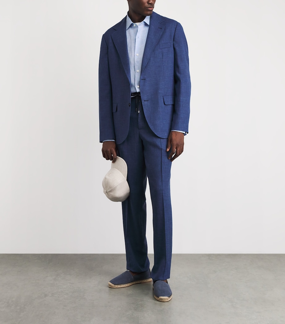 Brett Johnson Mens Linen Shirt Blu Lino Image 2