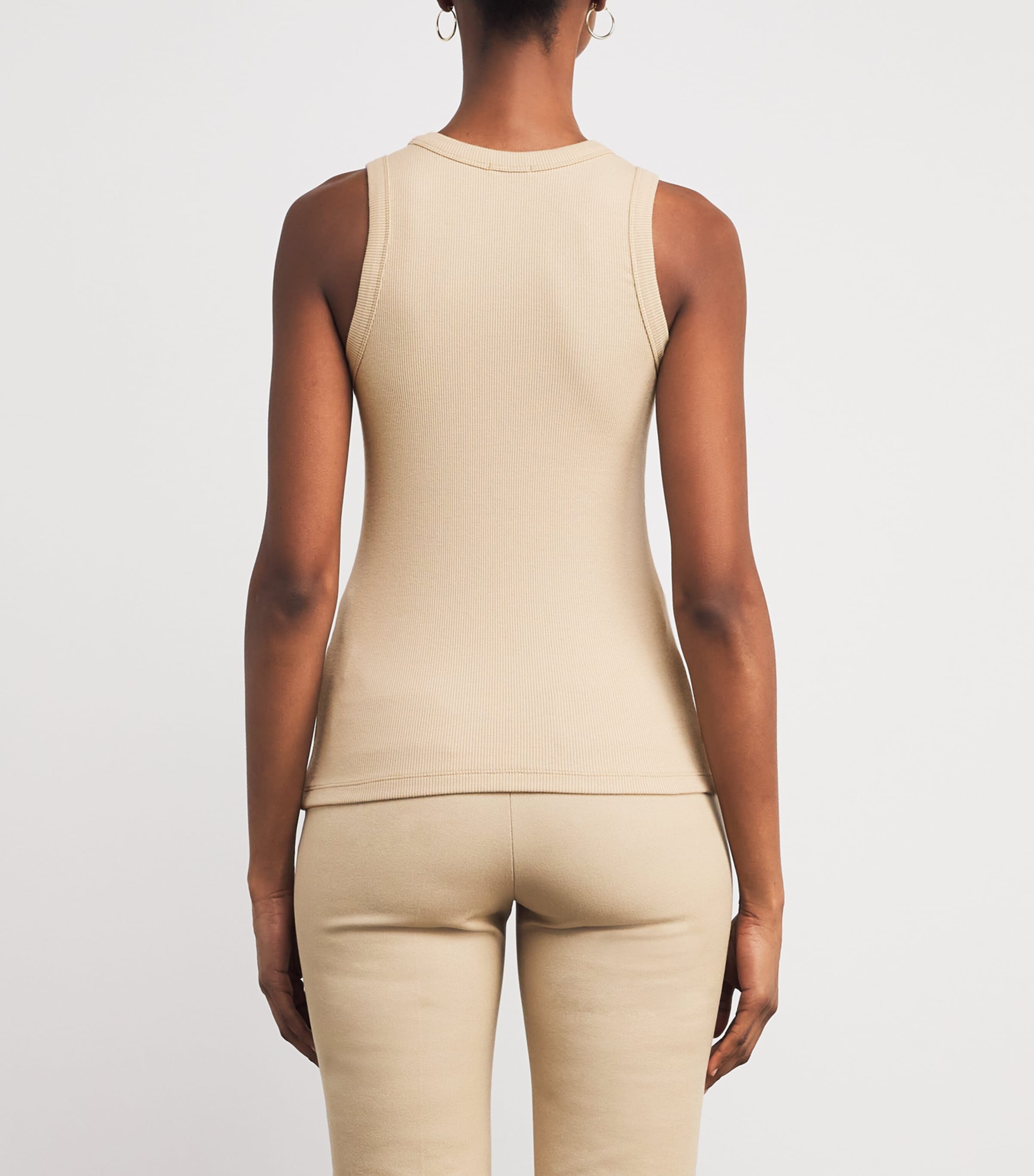 Stretch-Cotton Yeux Tank Top POWDER Image 4