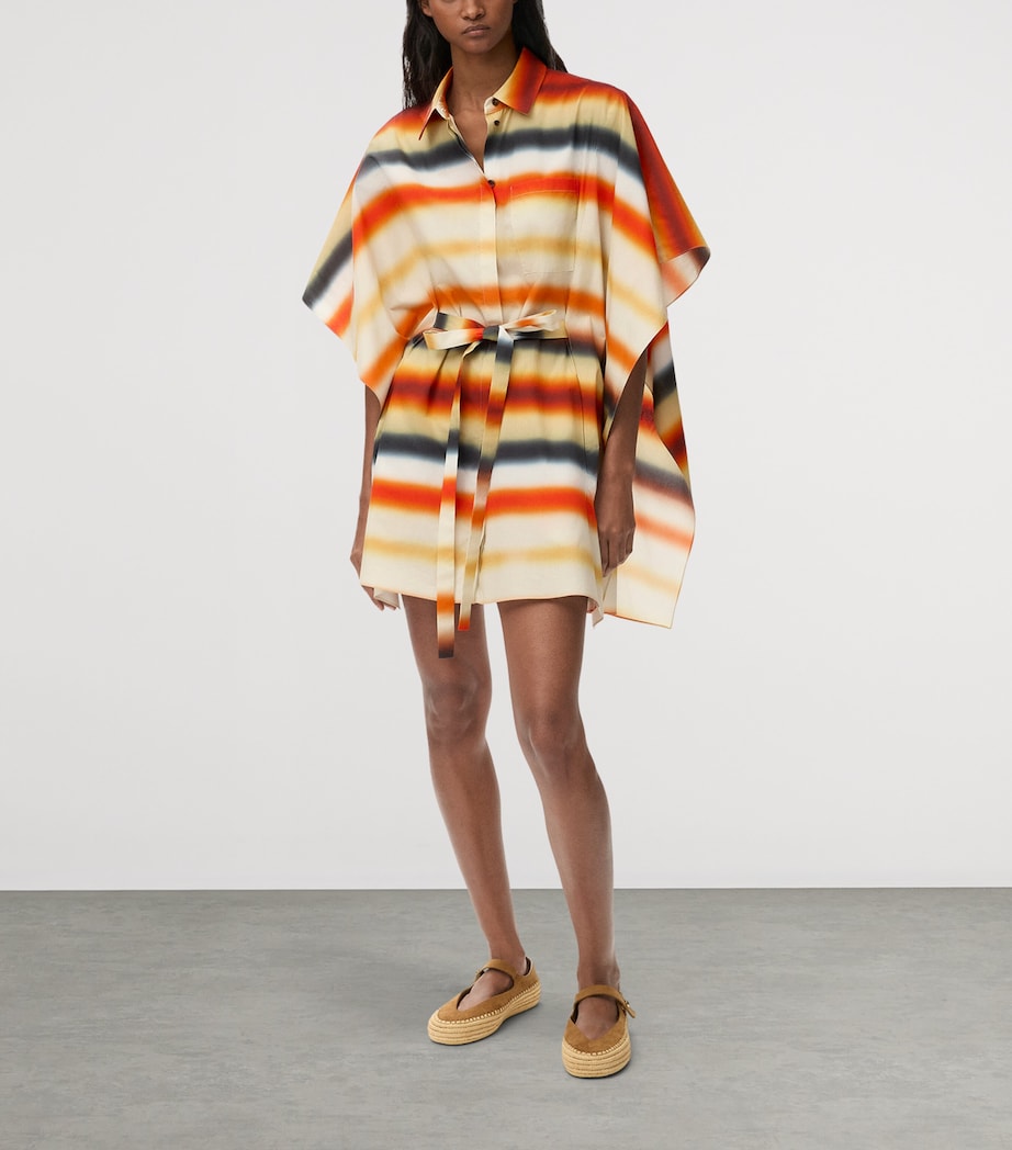 LOEWE Womens x Paula's Ibiza Cotton-Blend Stripe Kaftan Orange/multicolor Image 2