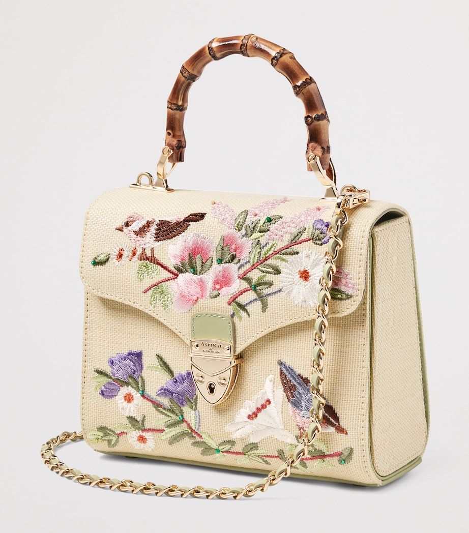 Raffia Floral Embroidery Mayfair Bag MULTI Image 2